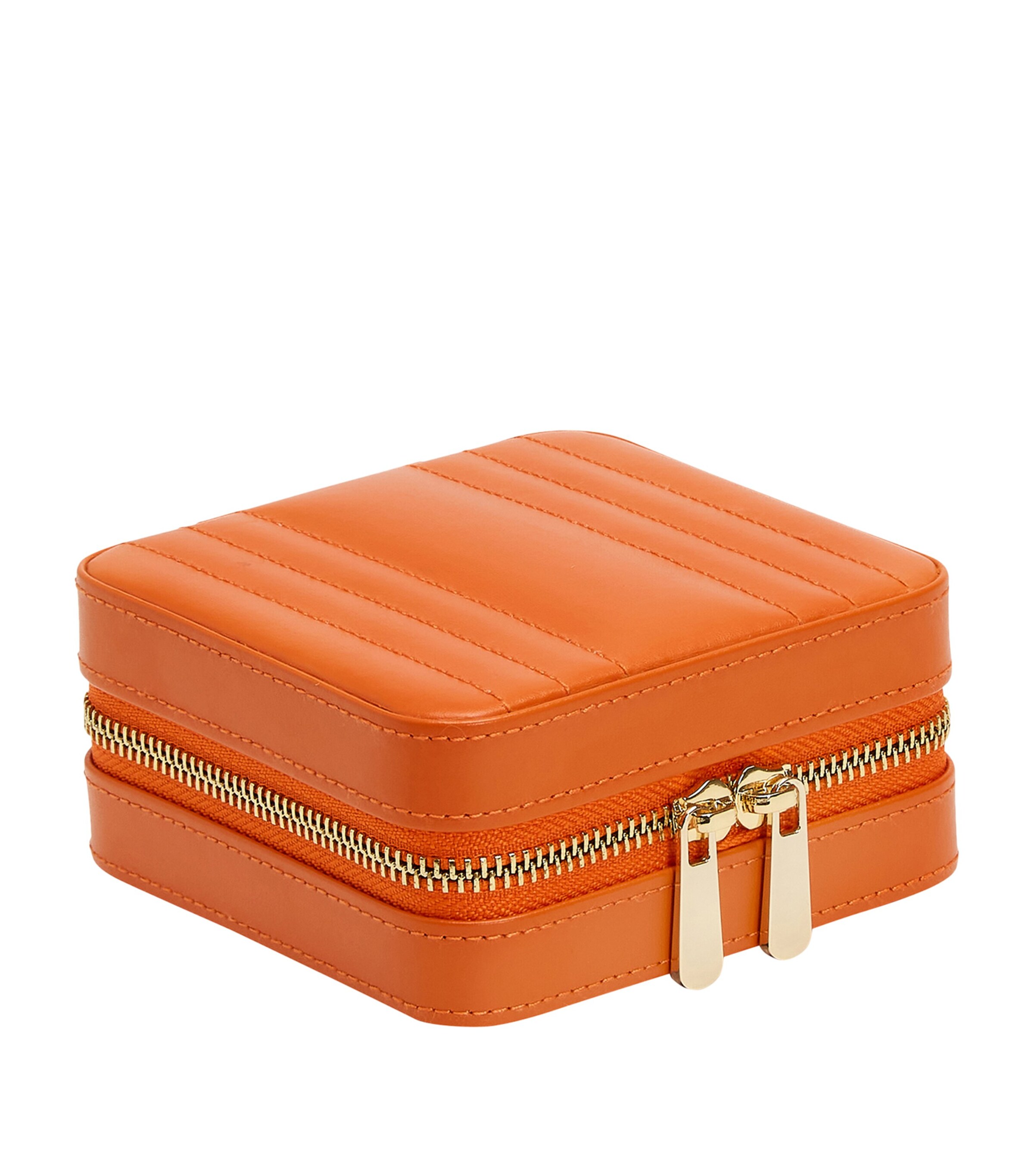 Small Leather Maria Jewellery Case TANGERINE Image 4