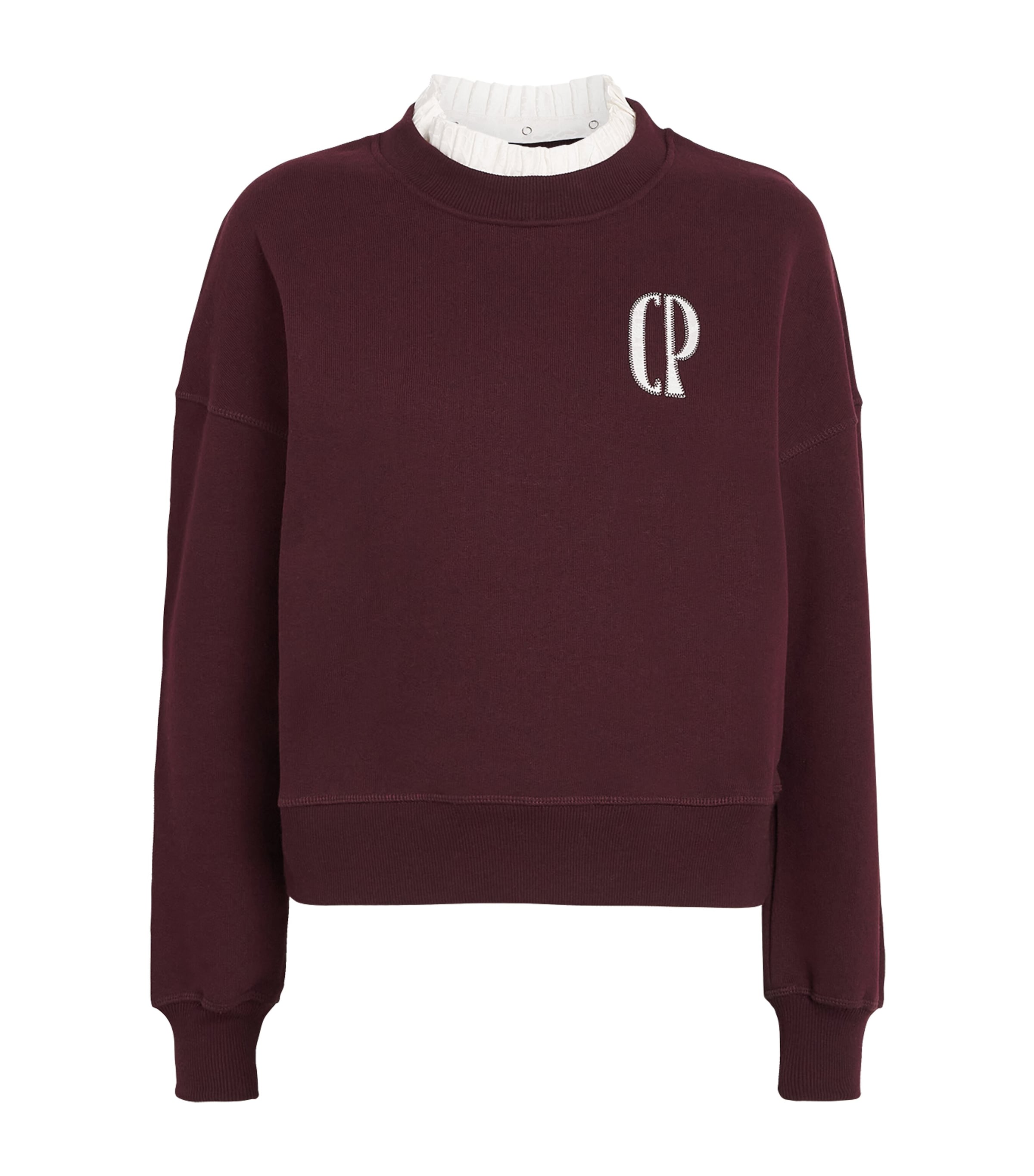 Cotton-Blend Logo Sweatshirt BURGUNDY Image 1