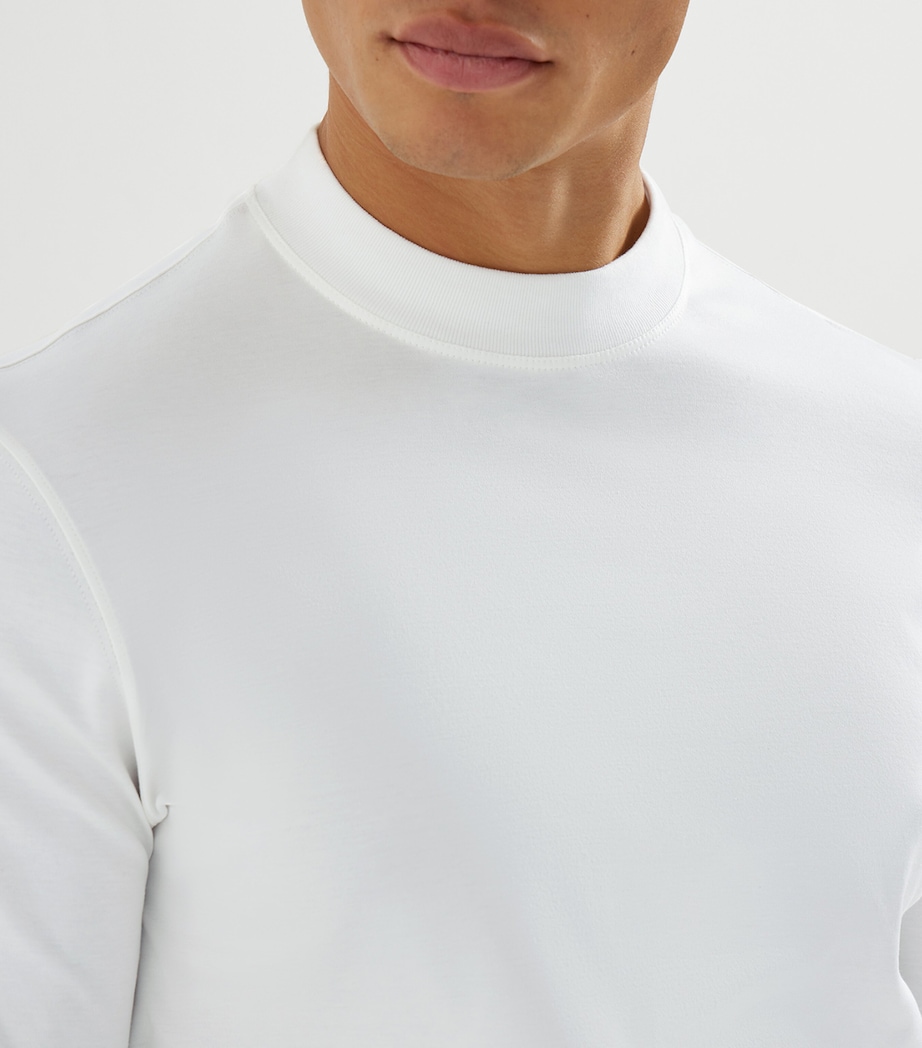 Cotton High-Neck T-Shirt C7220 Image 6