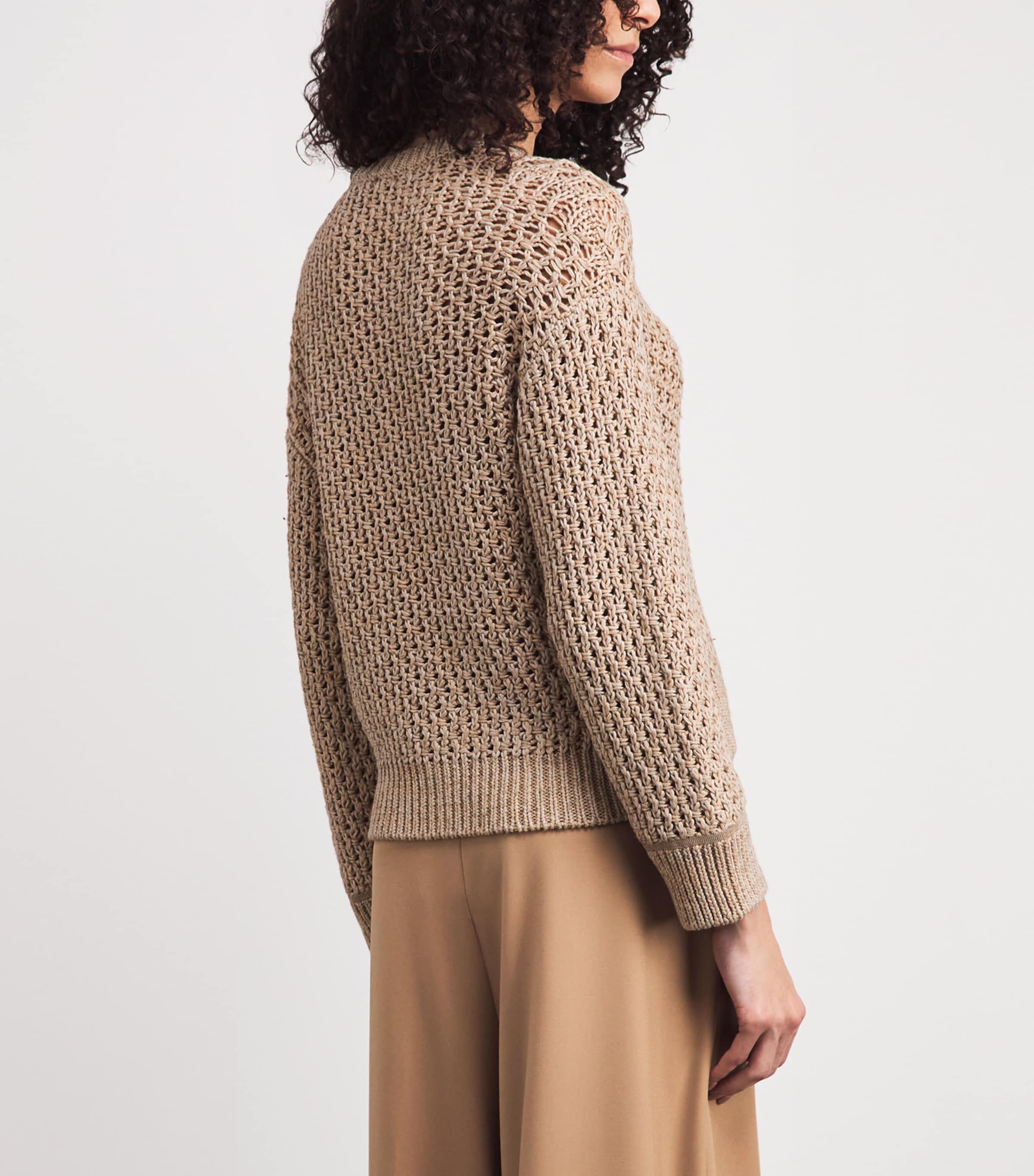 Fabiana Filippi Womens Cotton-Blend V-Neck Sweater Acero Image 5