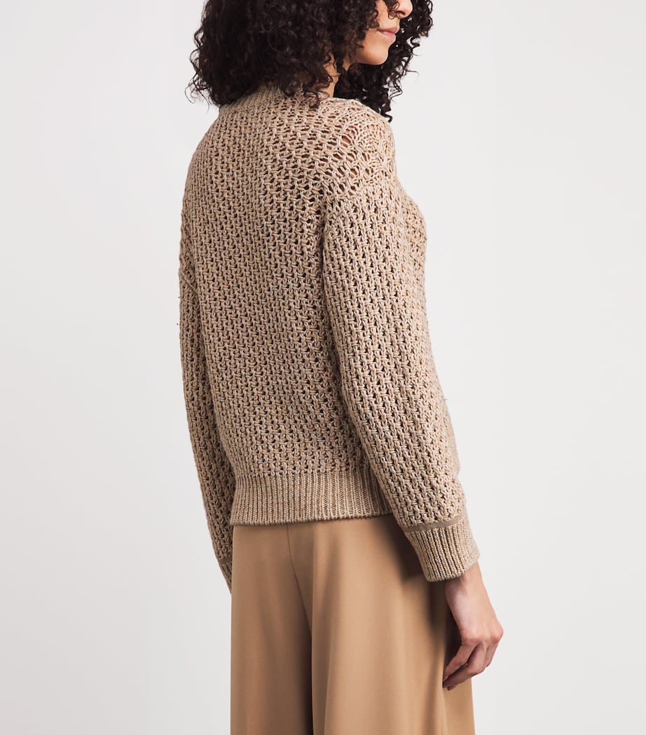 Fabiana Filippi Womens Cotton-Blend V-Neck Sweater Acero Image 5