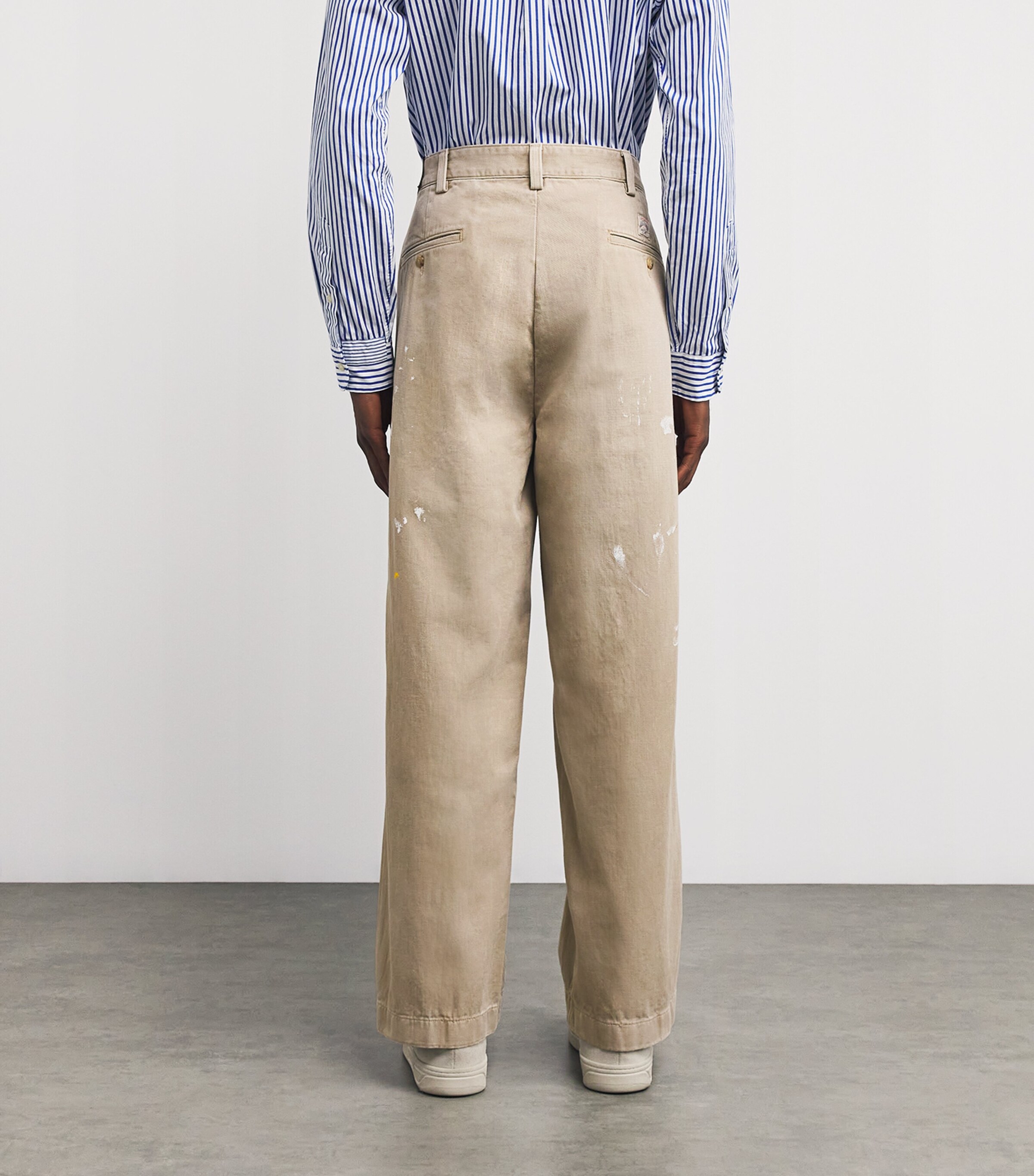 Polo Ralph Lauren Beige Paint Splatter Wide-Leg Trousers | Harrods US