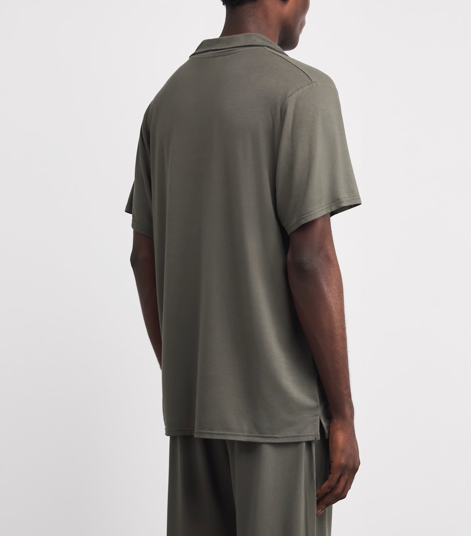 Open-Collar Lounge Top CHA CHARRED GREEN Image 4