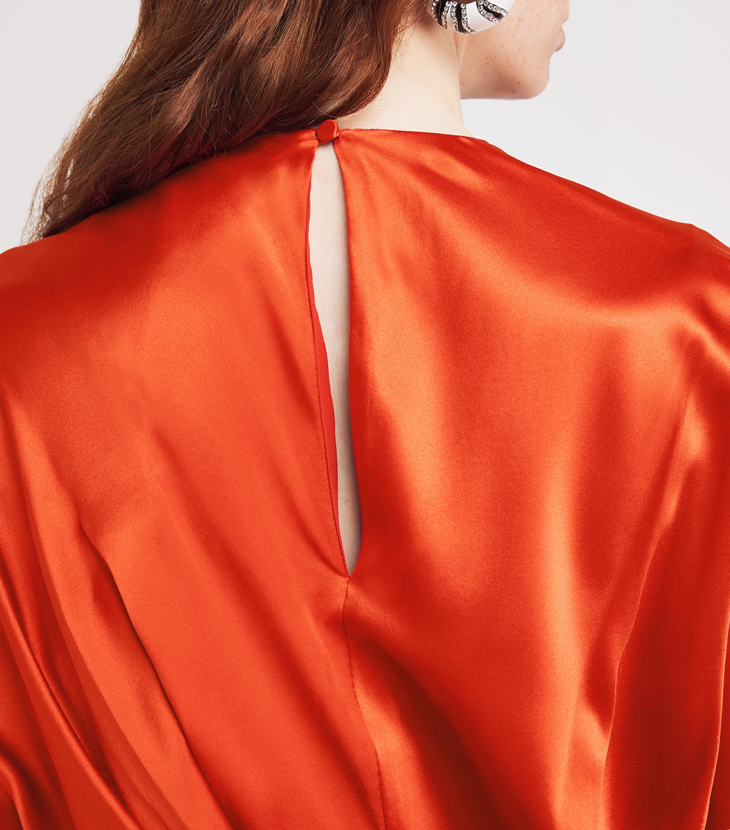 Roksanda Womens Silk Draped Hierys Maxi Dress Rust&orange Image 4