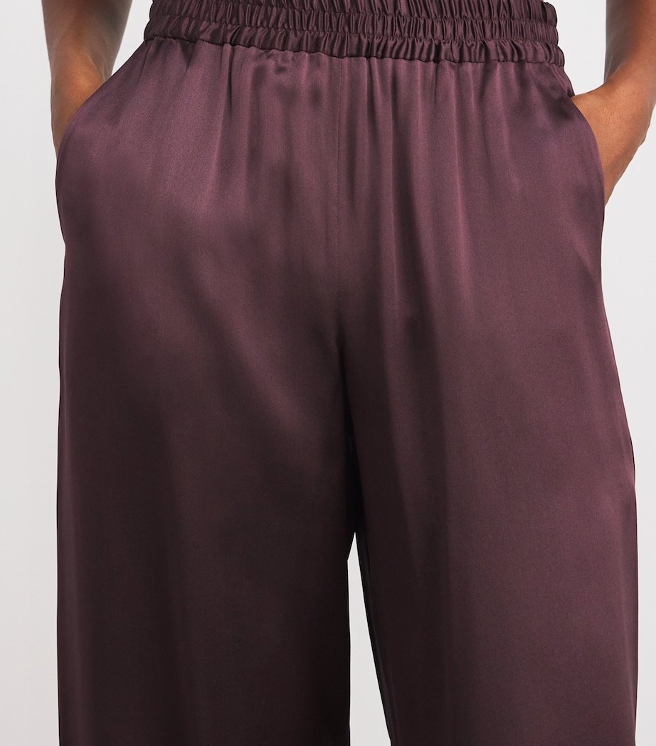 Eleventy Womens Silk Satin Palazzo Trousers Mosto Image 6