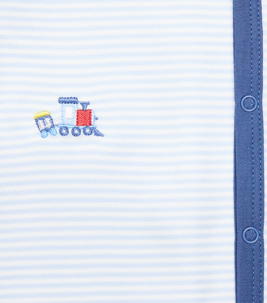 Kissy Kissy Pima Cotton Stripe All-In-One (9 Months) Light Blue Image 3
