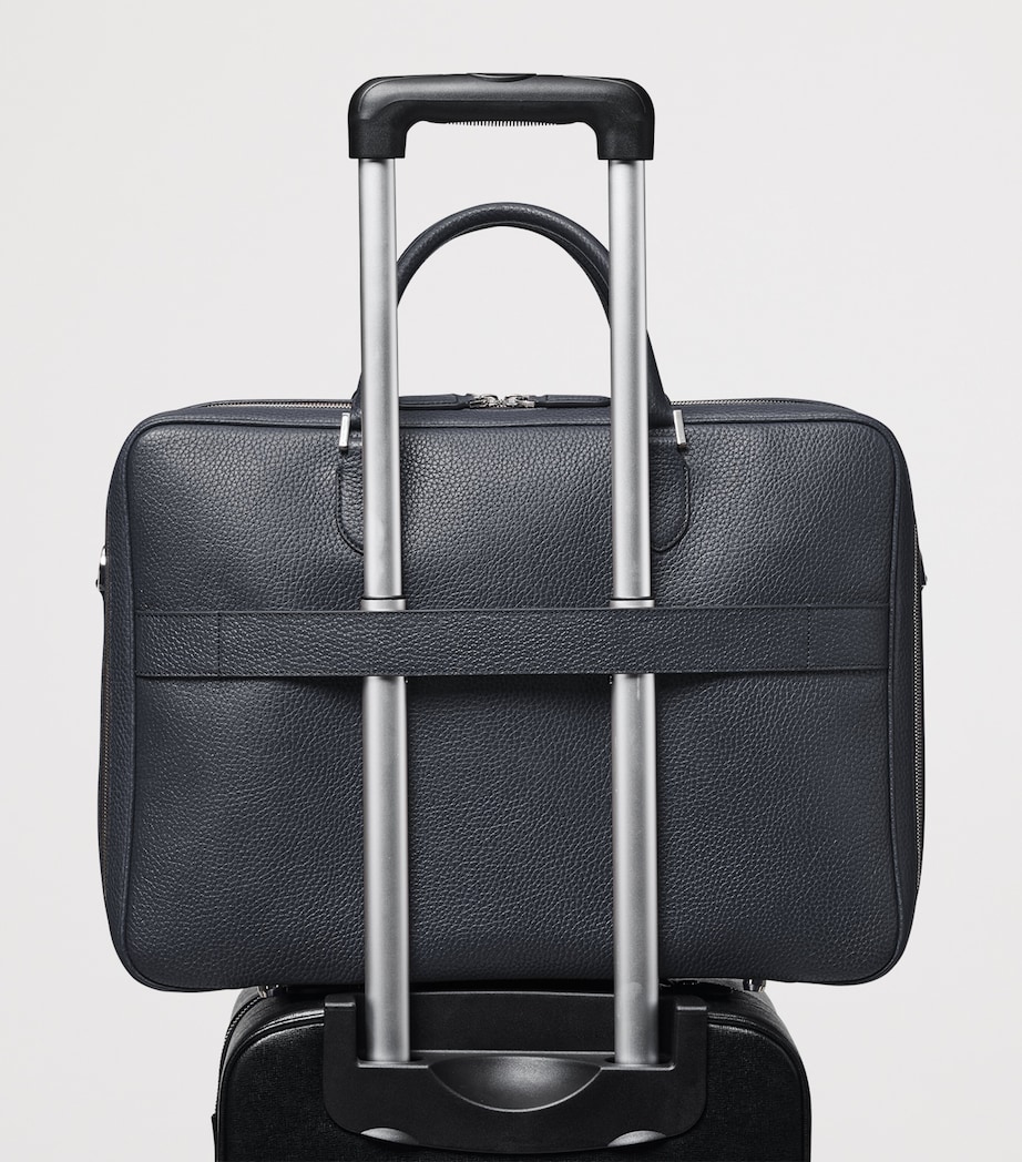 Leather 48 Hour Mount Street Travel Bag NAVY Image 11