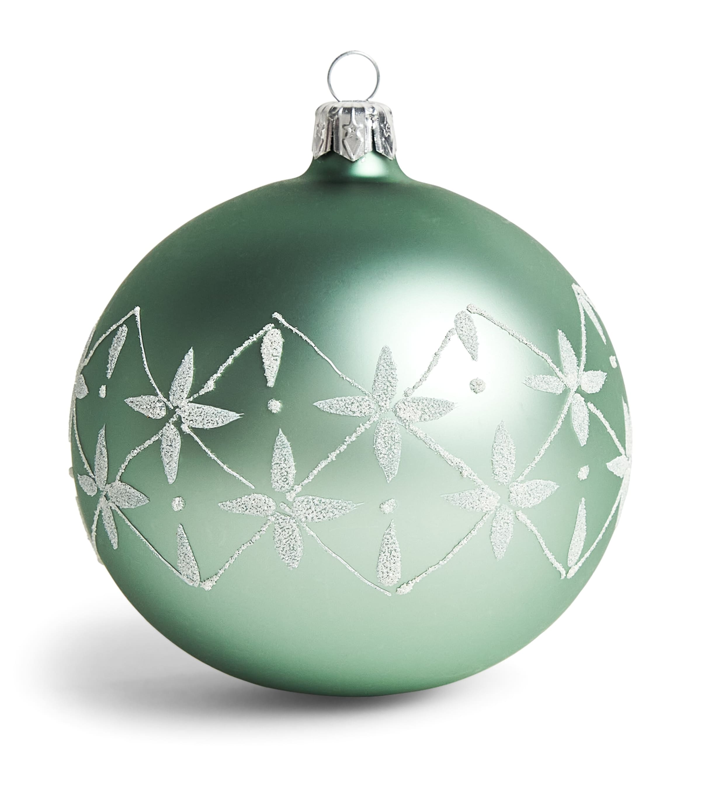 Harrods Glass Snowflake Bauble In Green