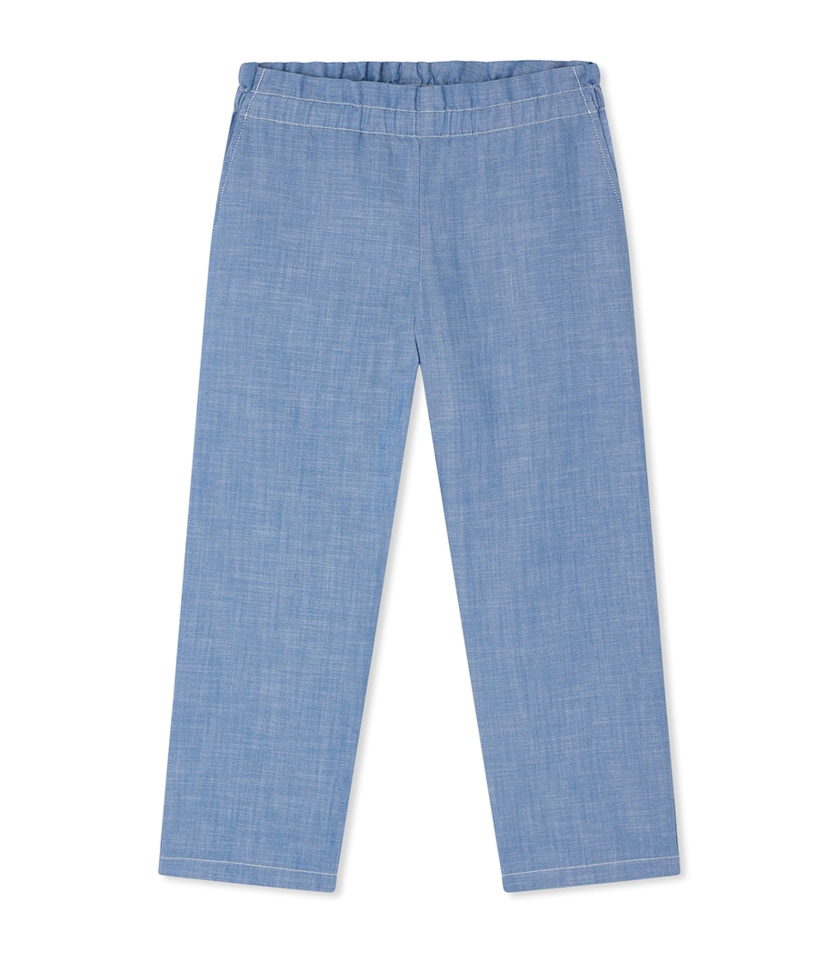 Bonpoint Cotton Chambray July Trousers (10-14 Years) Bleu Image 1