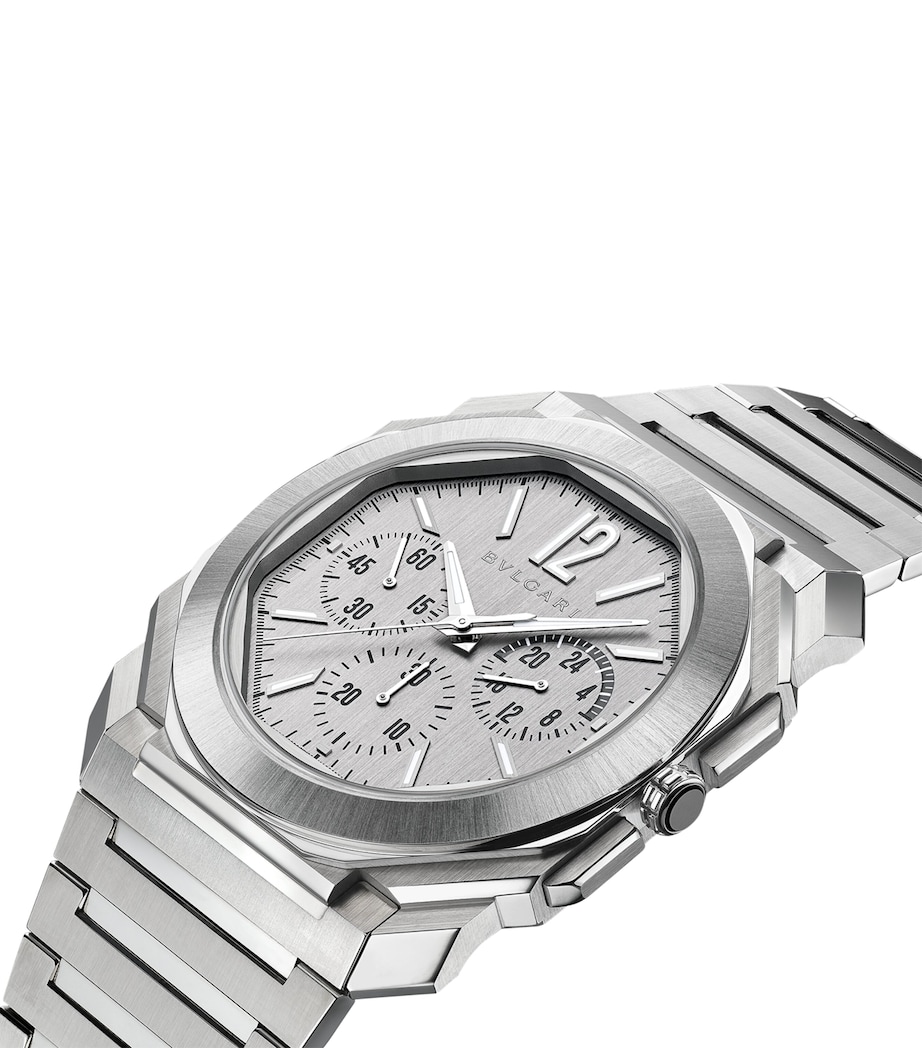 Stainless Steel Octo Finissimo Chronograph GMT Watch 43mm GREY Image 8