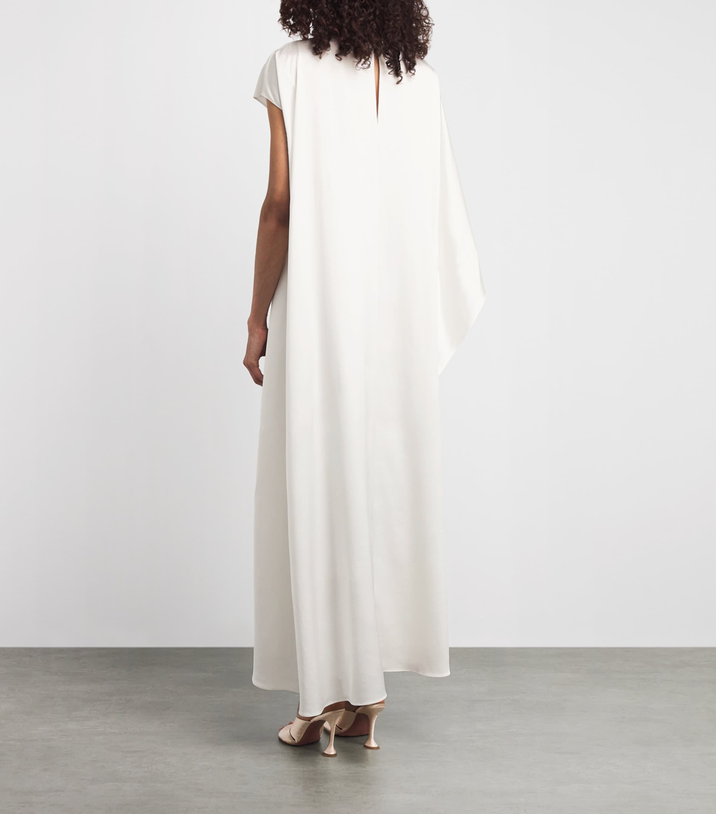 Roksanda Womens Silk One-Shoulder Hiba Midi Dress Ivory Image 4