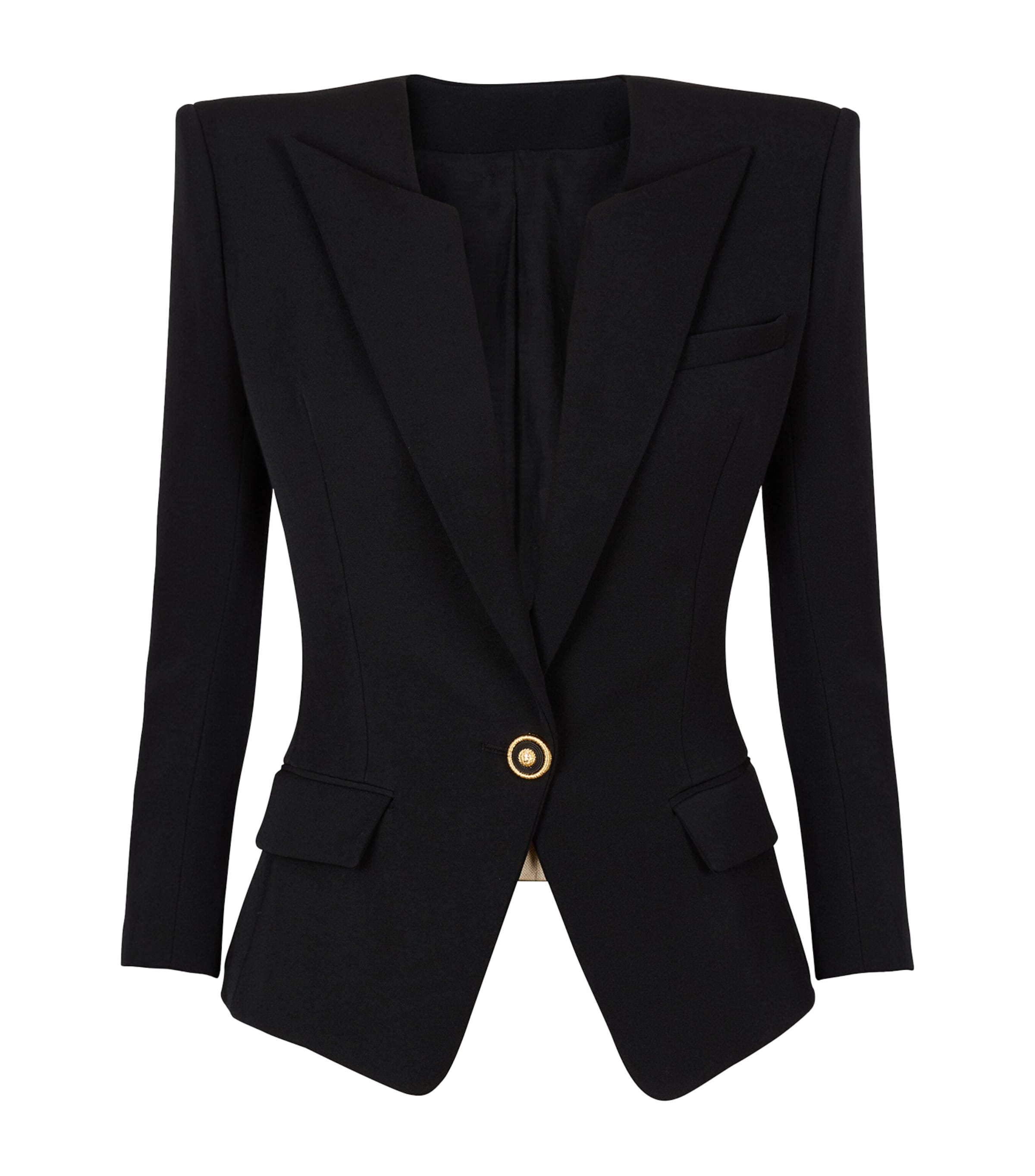 Balmain Grain De Poudre 1-button Jacket In Black