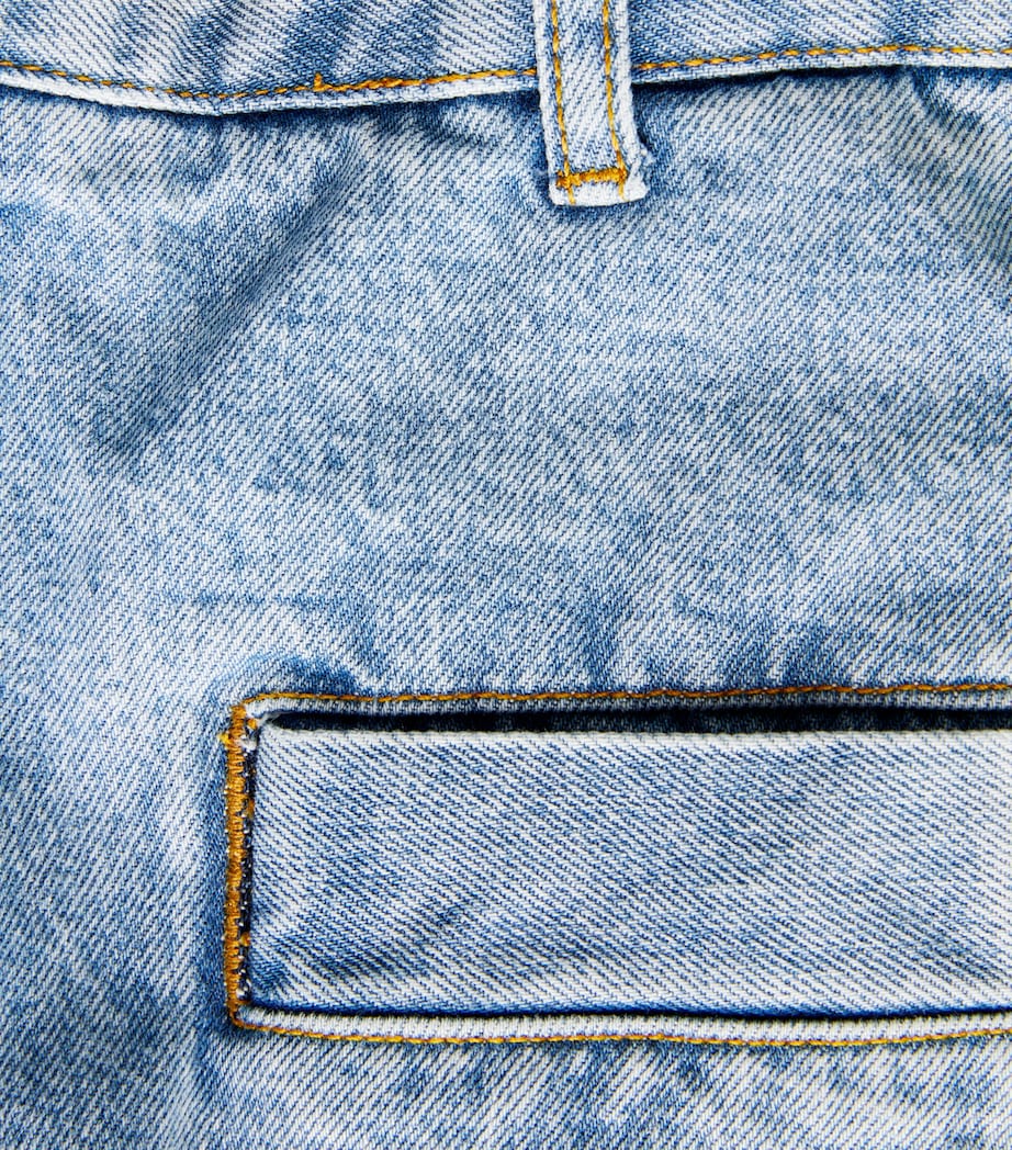 Sandro Paris Womens Zip Wide-Leg High-Rise Jeans Blue Jean Image 5