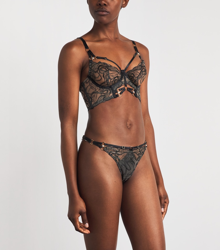 Bordelle Womens Pearl Bodice Bra Black Image 2