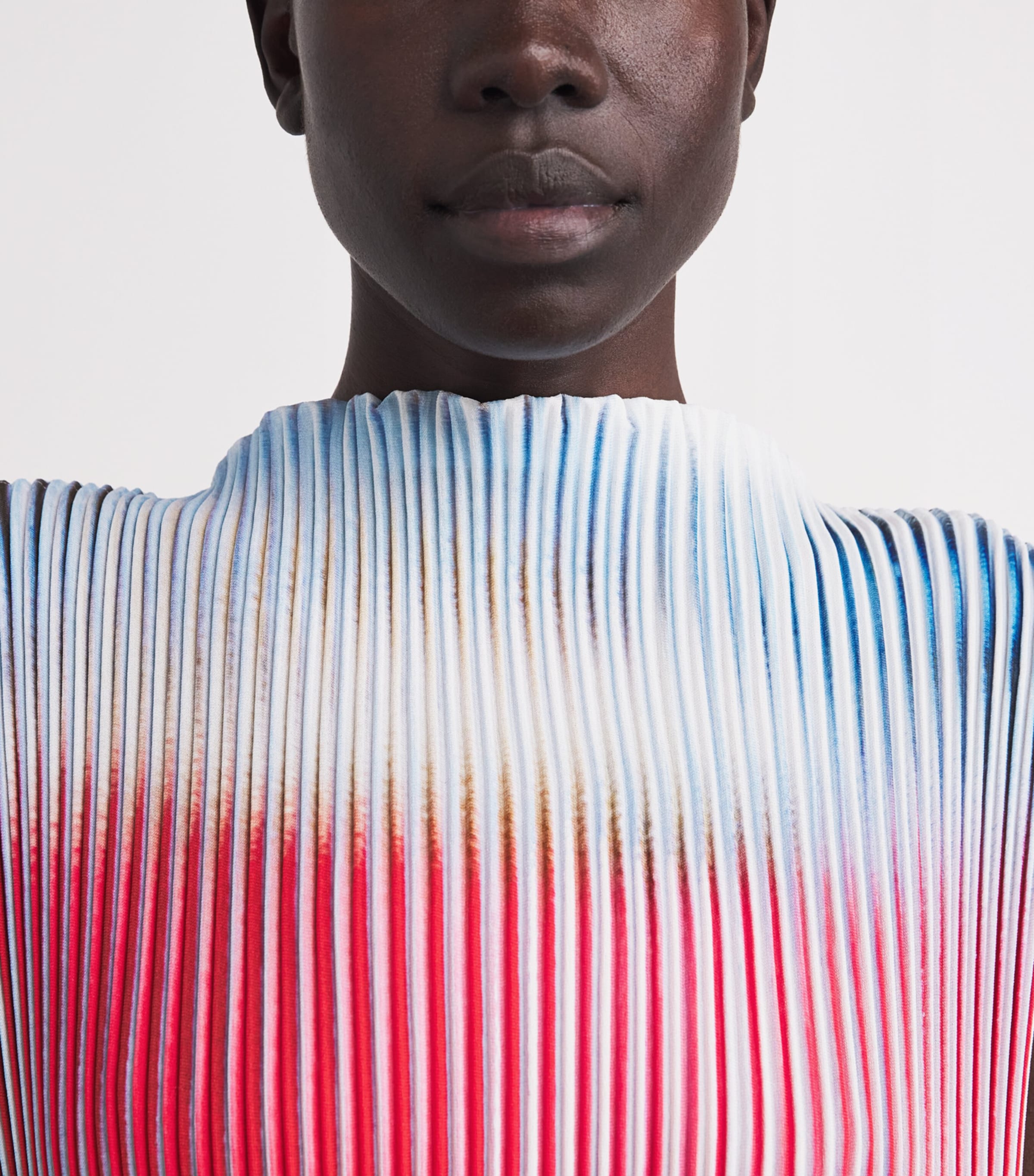 Issey Miyake Womens Obscure Pleats Midi Dress Multi Color Image 4