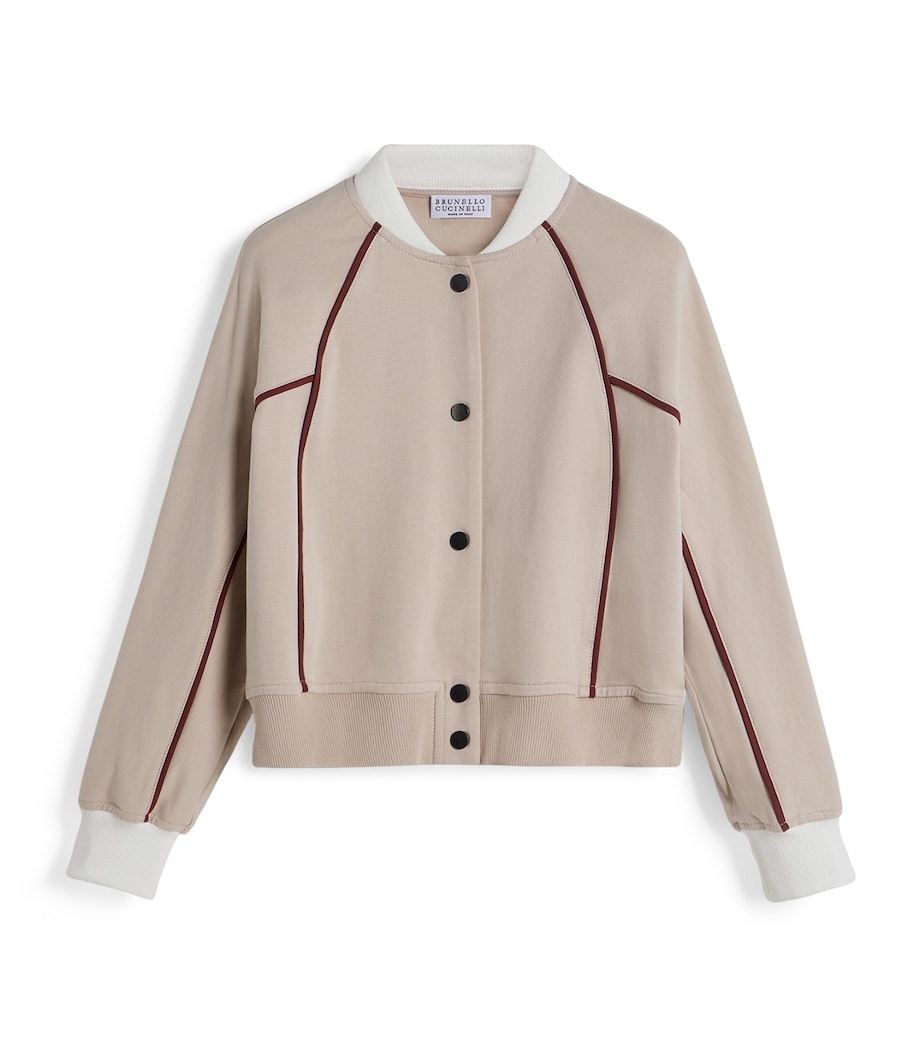 Brunello Cucinelli Kids Contrast-Trim Bomber Jacket (4-6 Years) Image 1