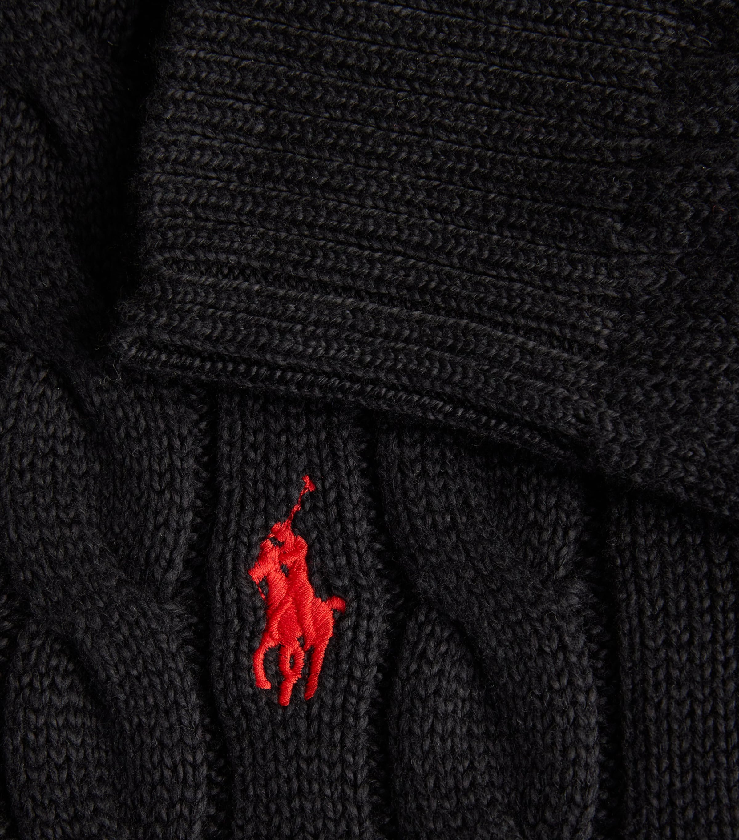 Polo Ralph Lauren Mens Cable-Knit Quarter-Zip Sweater Black Image 4