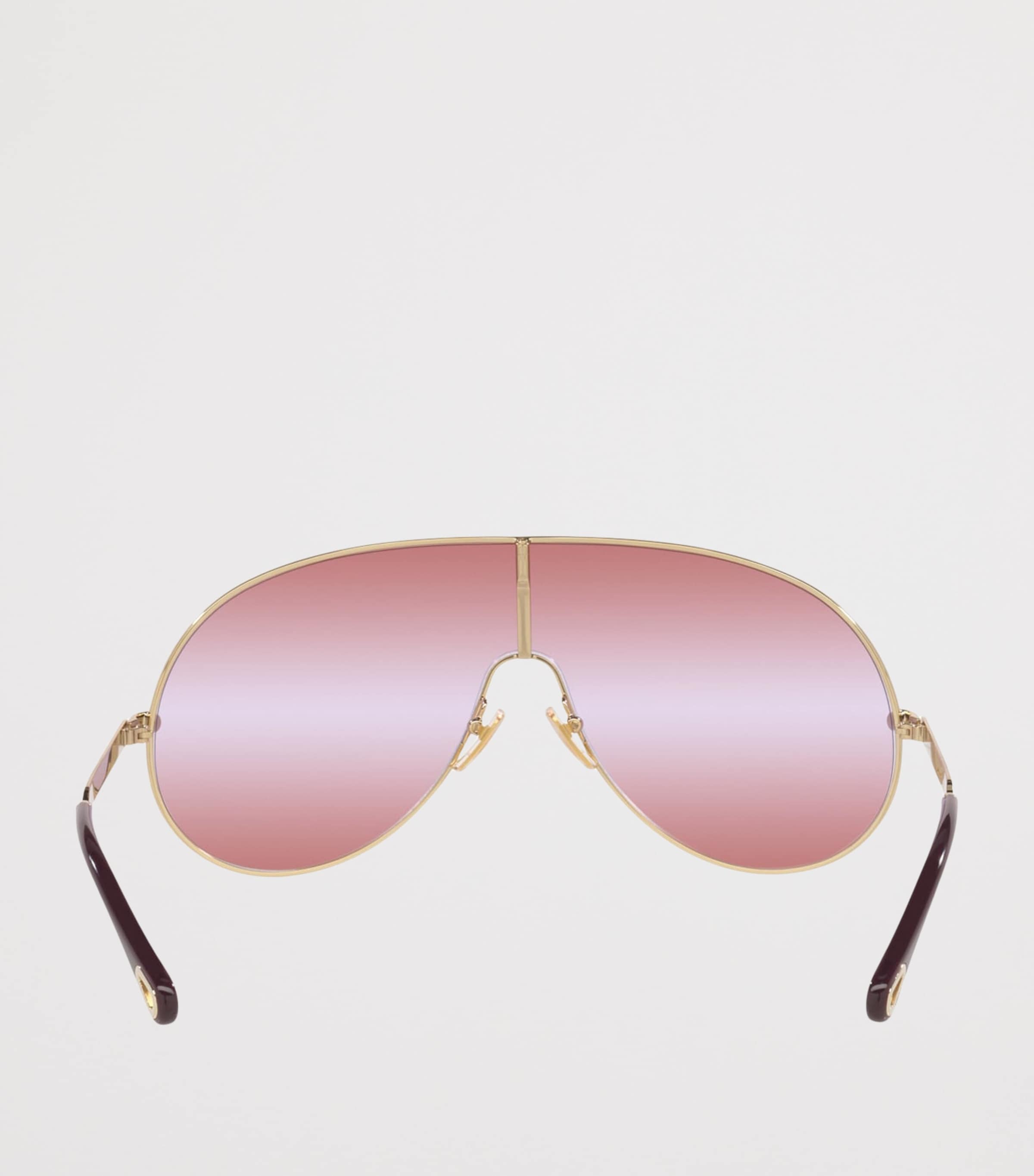 Chloé Metal Aly Shield Sunglasses Gold Image 4