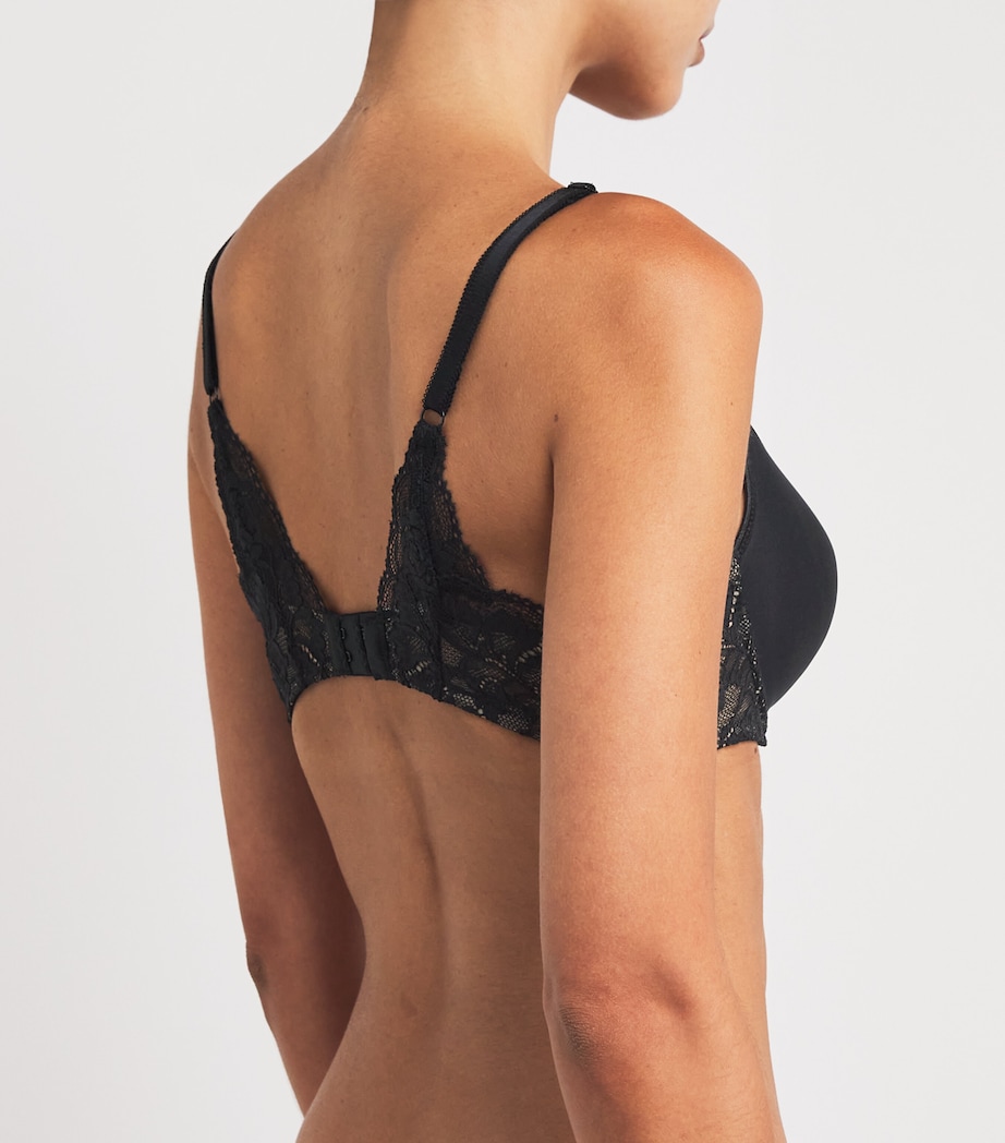 Lace-Trim Rosessence T-Shirt Bra BLACK Image 3