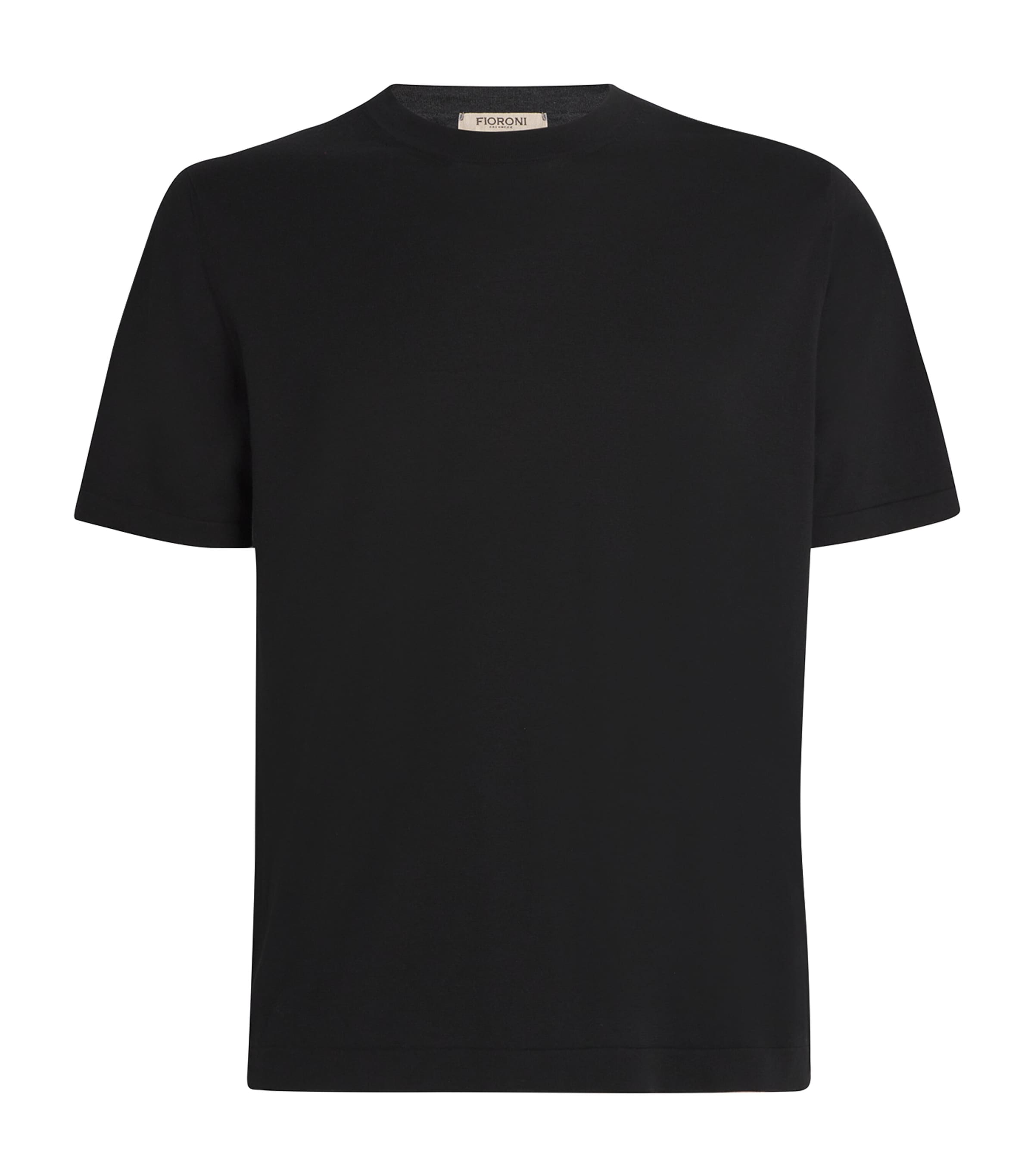 Fioroni Cashmere Cotton-cashmere T-shirt In Black