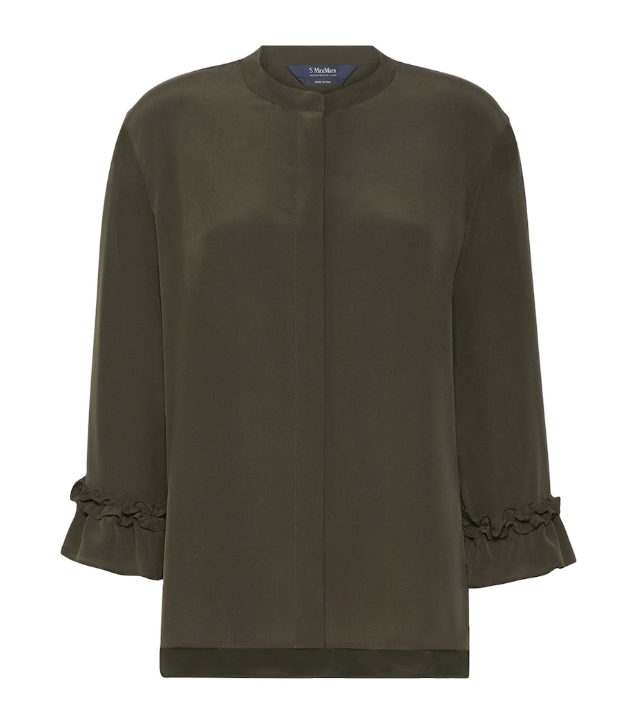 Max Mara Womens Silk Shirt Kaki Image 1