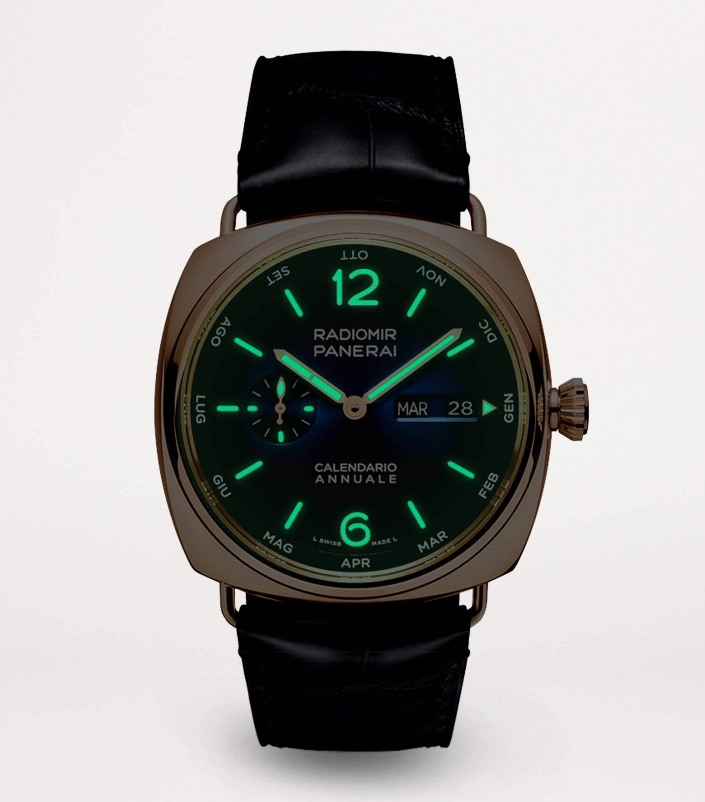 Rose Gold Radiomir Annual Calendar Watch 45mm BLUE Image 2