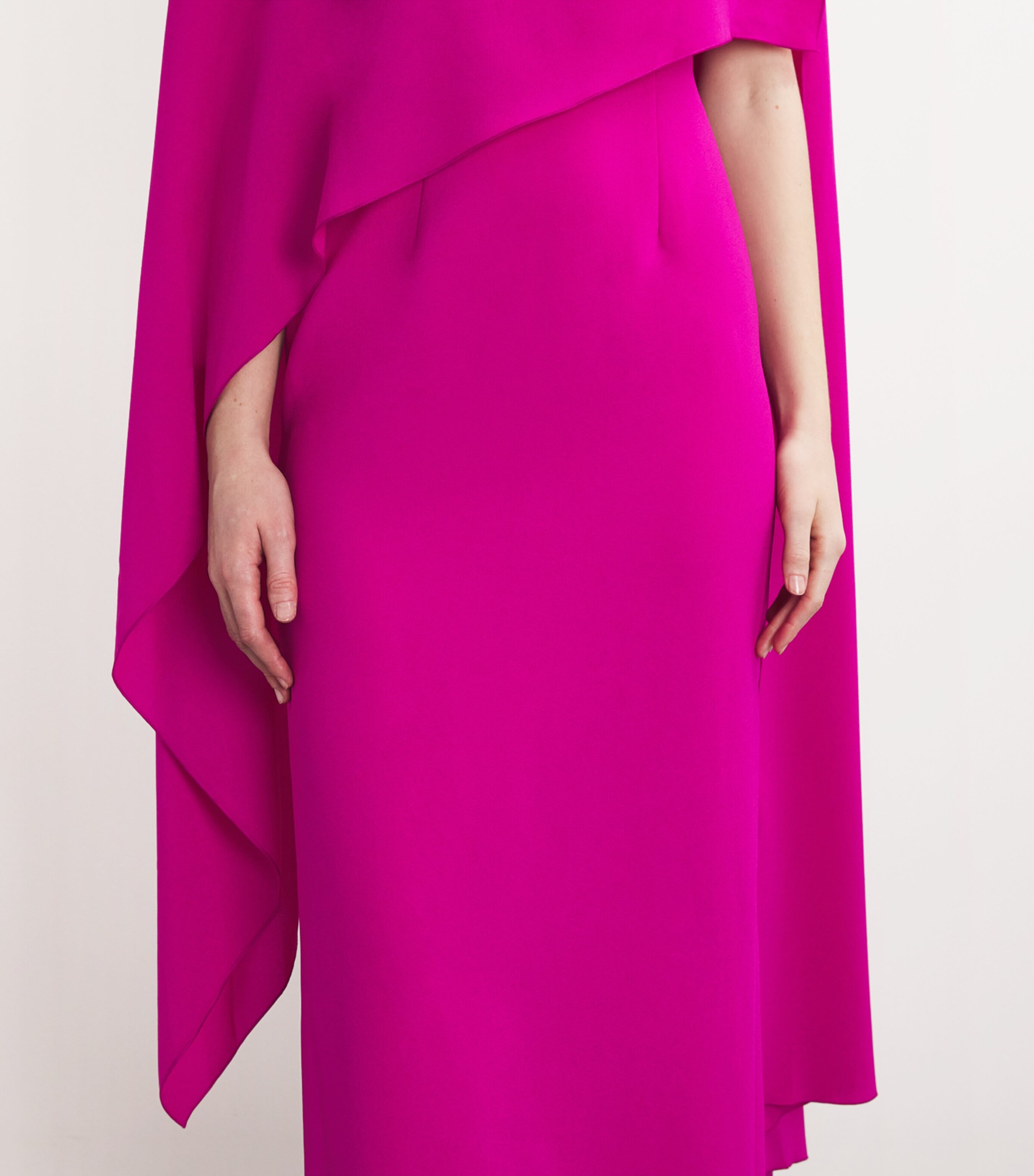 Roksanda Womens Demetria Cape Effect Maxi Dress Fuchsia Image 6