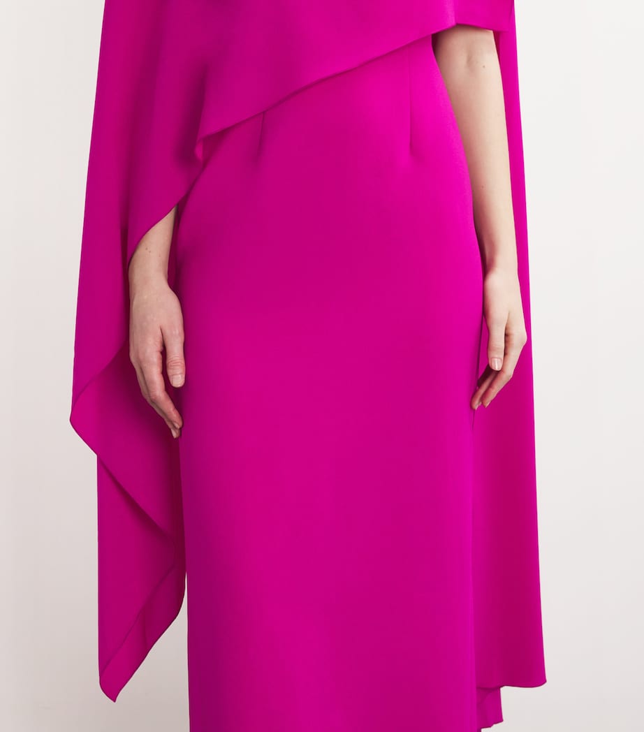 Roksanda Womens Demetria Cape Effect Maxi Dress Fuchsia Image 6