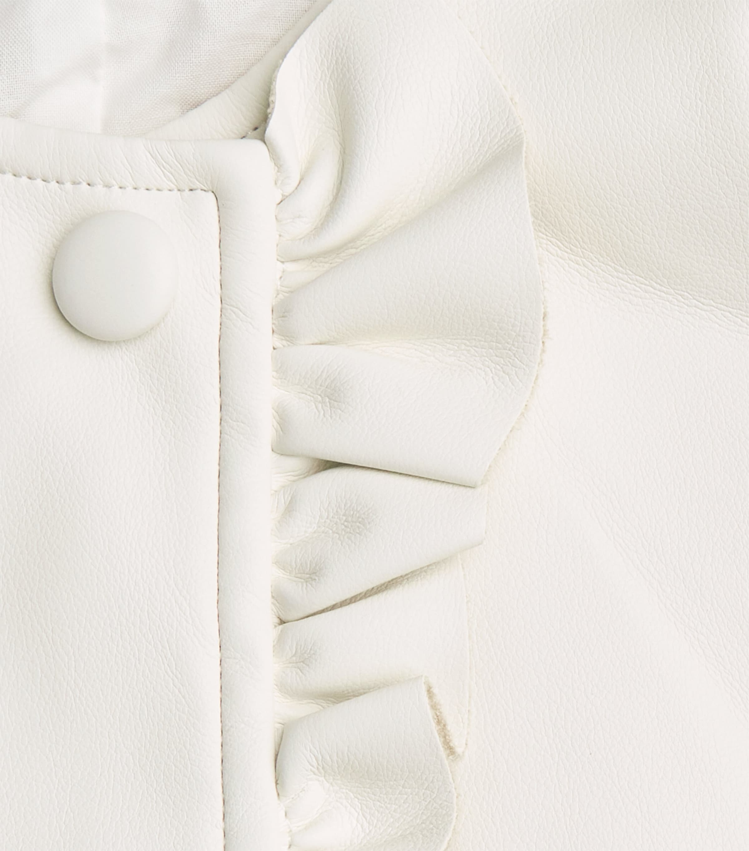 Monnalisa Ruffle-Trim Cropped Jacket (6 Months-3 Years) Cream Image 3