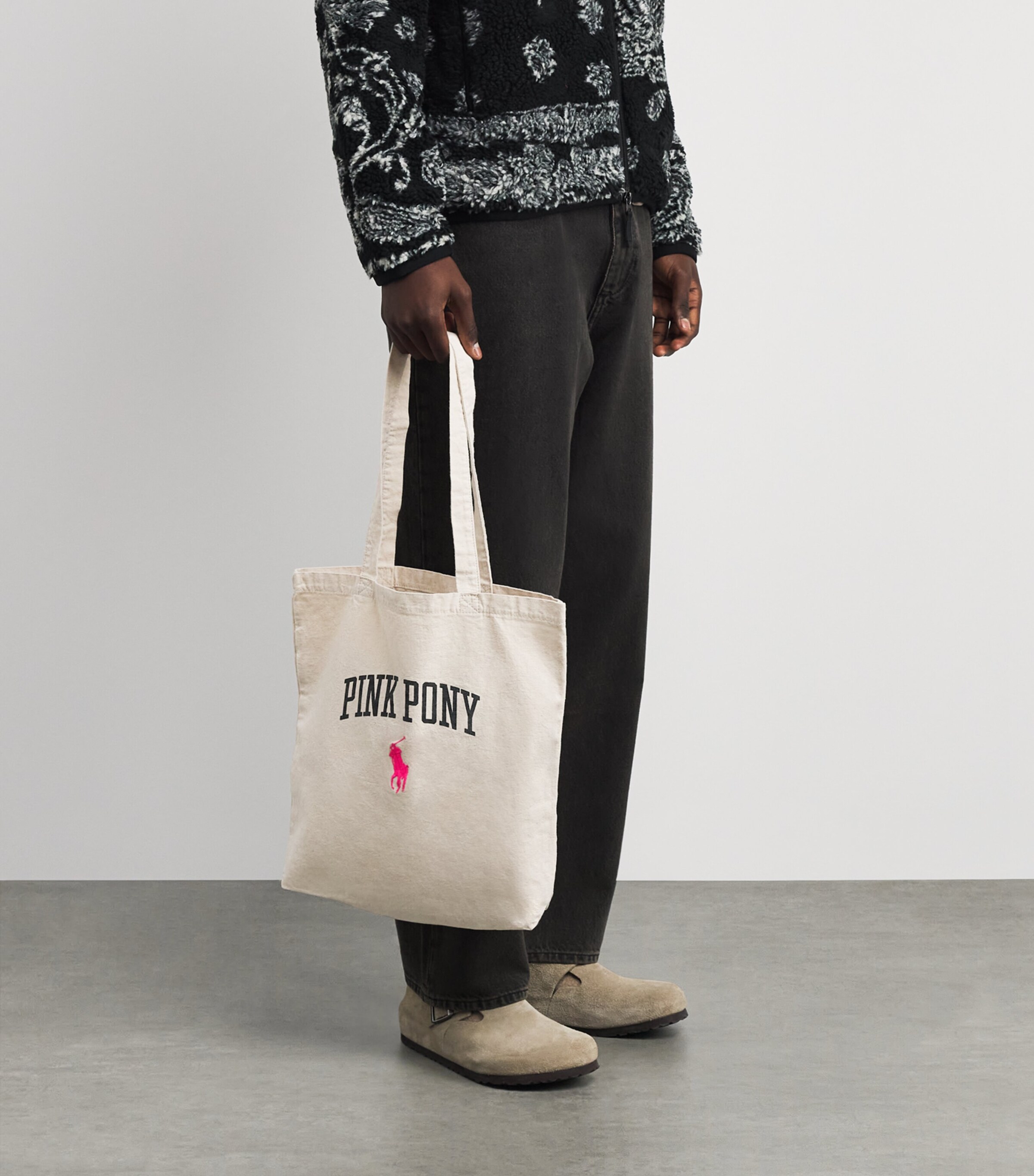 Canvas Pink Pony Shopper Tote Bag NATURAL MULTI Image 5