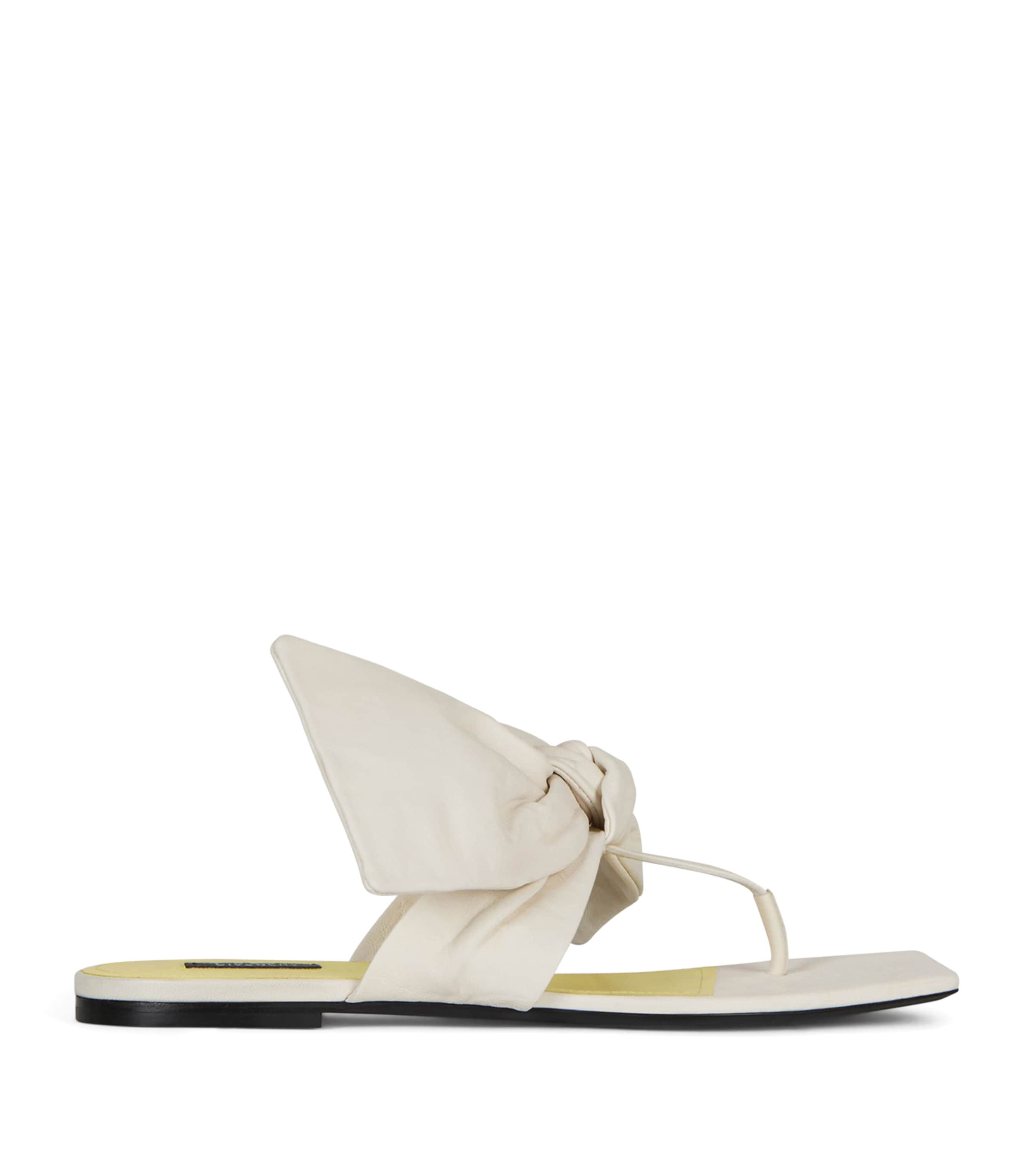 Givenchy Leather Boudoir Bow Sandals Ivory Image 1