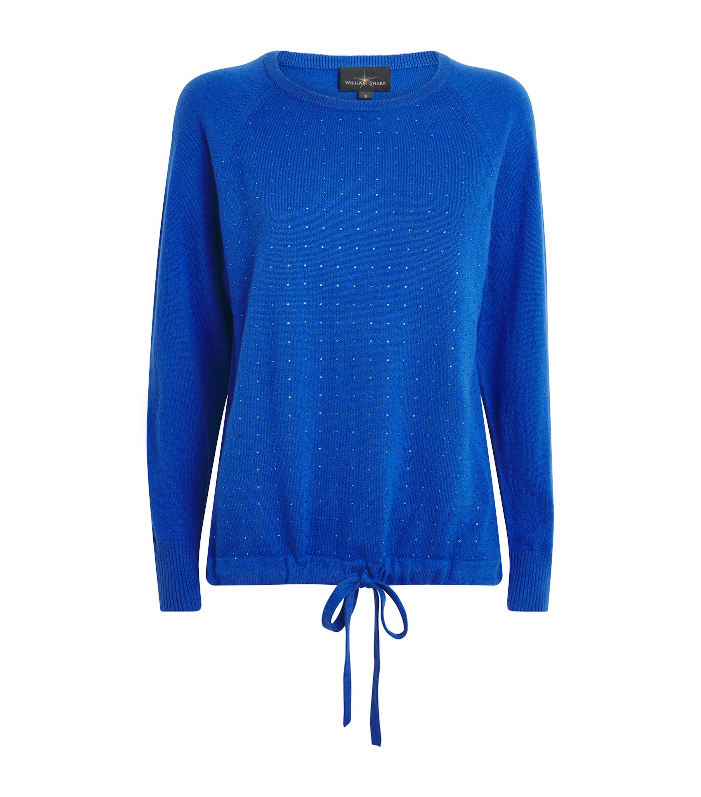 William Sharp Cashmere Crystal-embellished Scatter Sweater In Blue