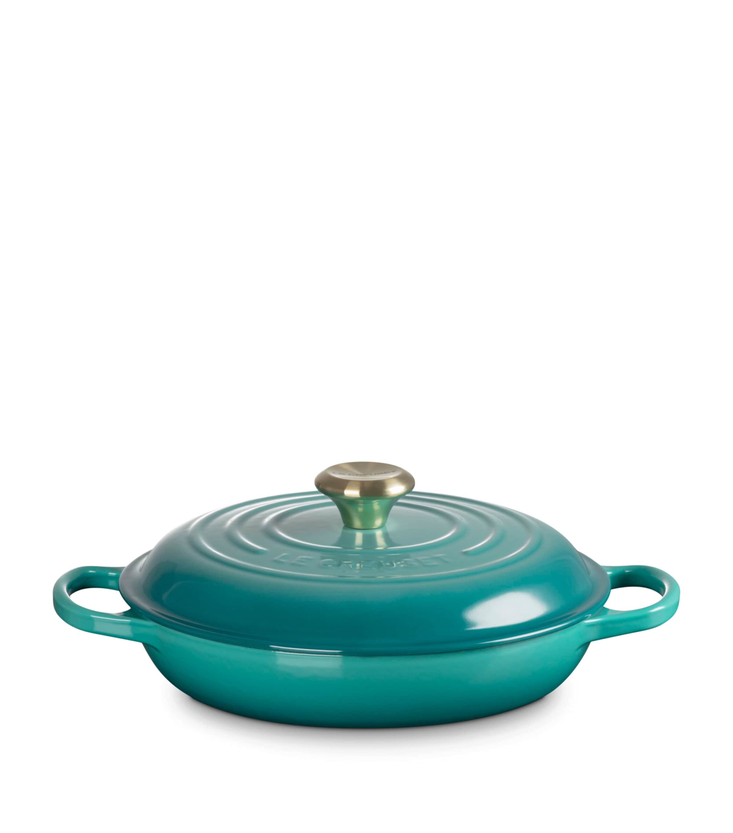 Le Creuset Cast Iron Shallow Casserole Dish (26cm) Bleu Riviera Image 1