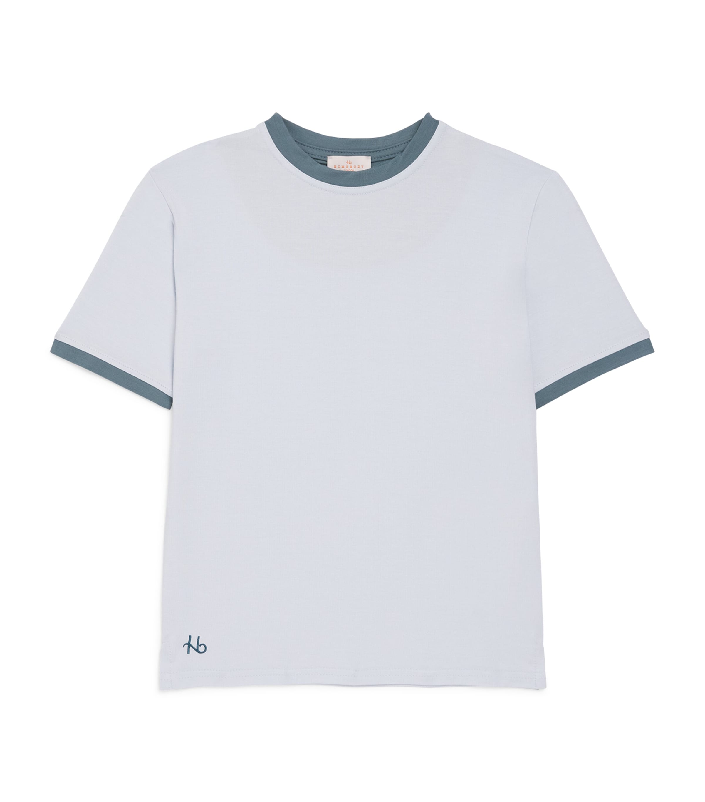 Homebody Kids Stretch-Modal Pyjama Top (4-16 Years) Pale Blue Image 1