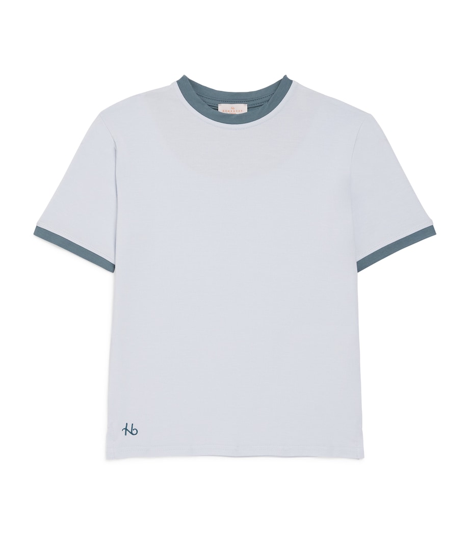 Homebody Kids Stretch-Modal Pyjama Top (4-16 Years) Pale Blue Image 1