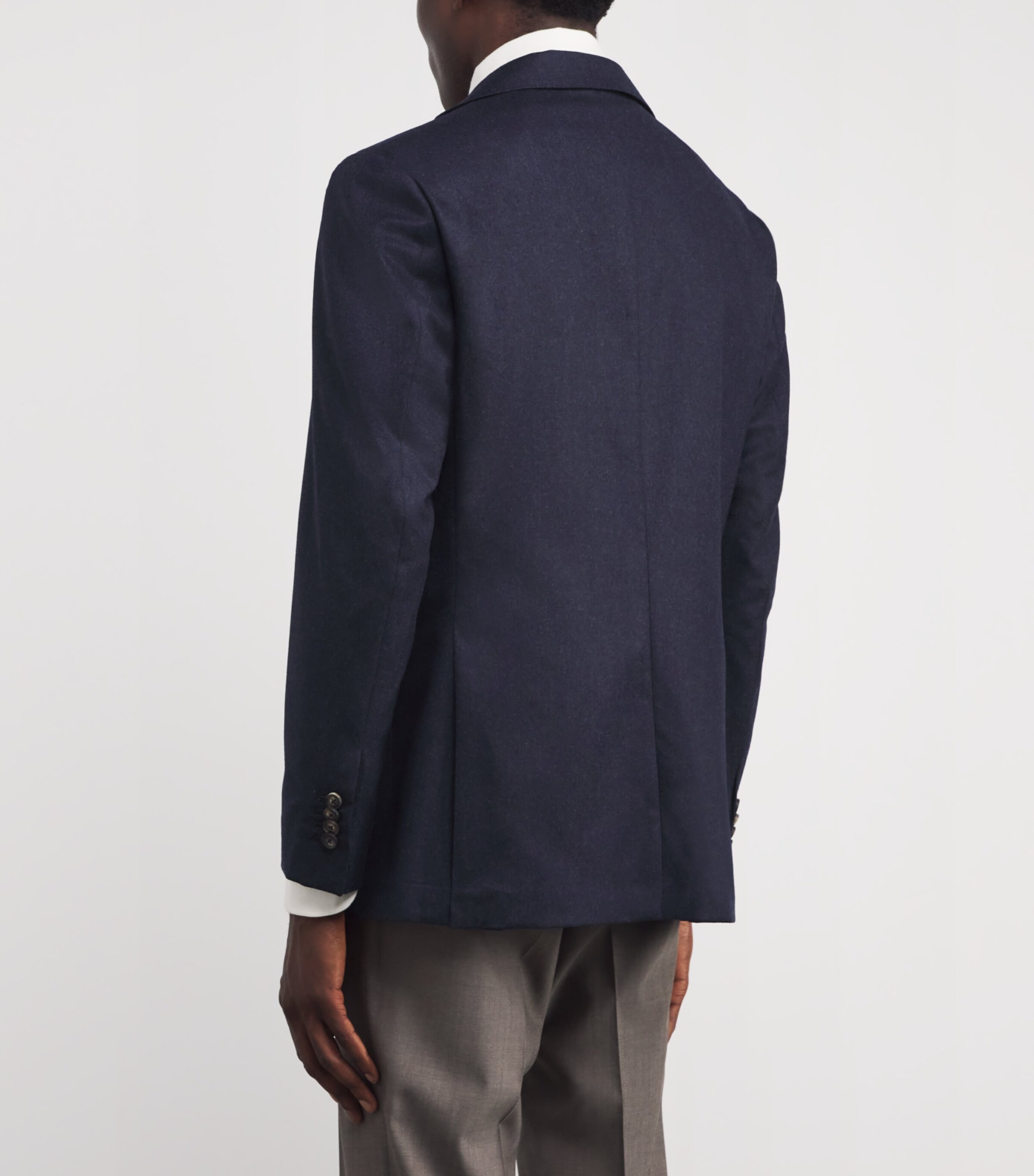 Eton Mens Wool Flannel Soft Blazer Navy Blue Image 4