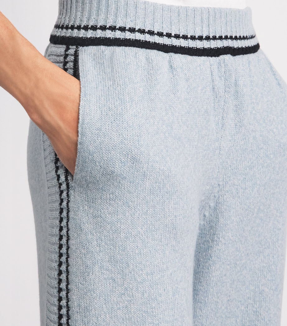Barrie Womens Mottled Cashmere Wide-Leg Trousers Bbarnblk/bbclclu Image 3