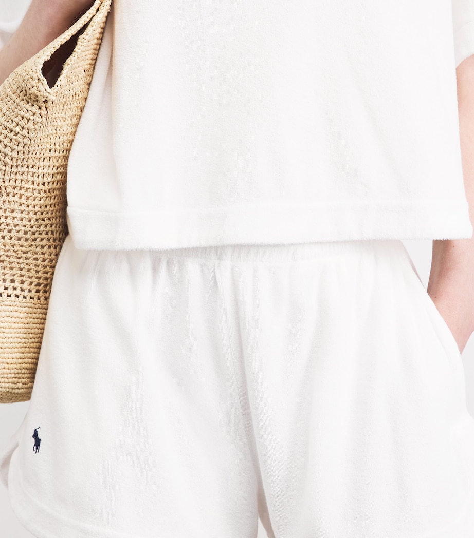 Polo Ralph Lauren Womens Organic Cotton Terry Polo Shirt and Shorts Set White Image 3