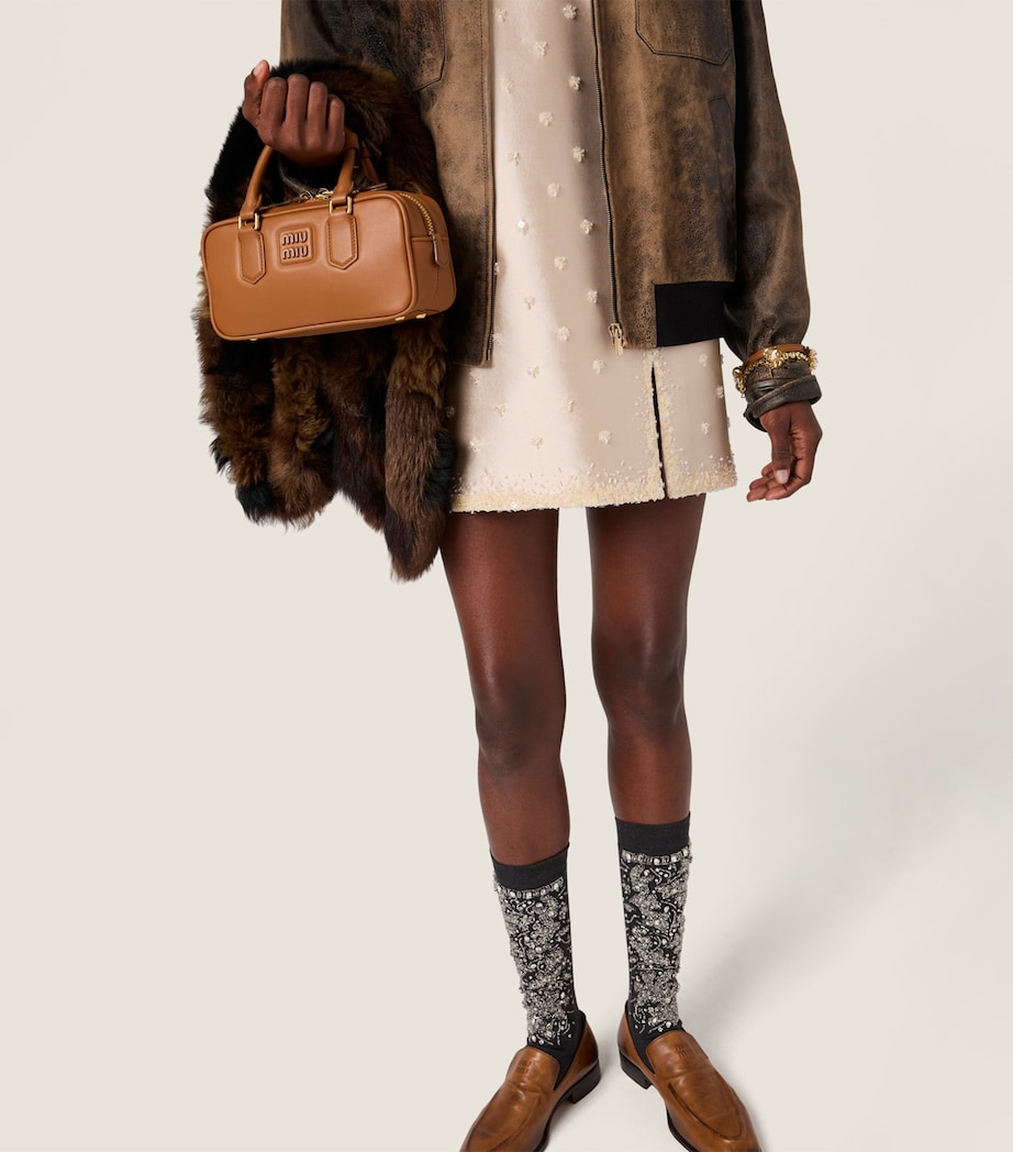 Silk-Wool Embroidered Mini Dress F0036 Image 5