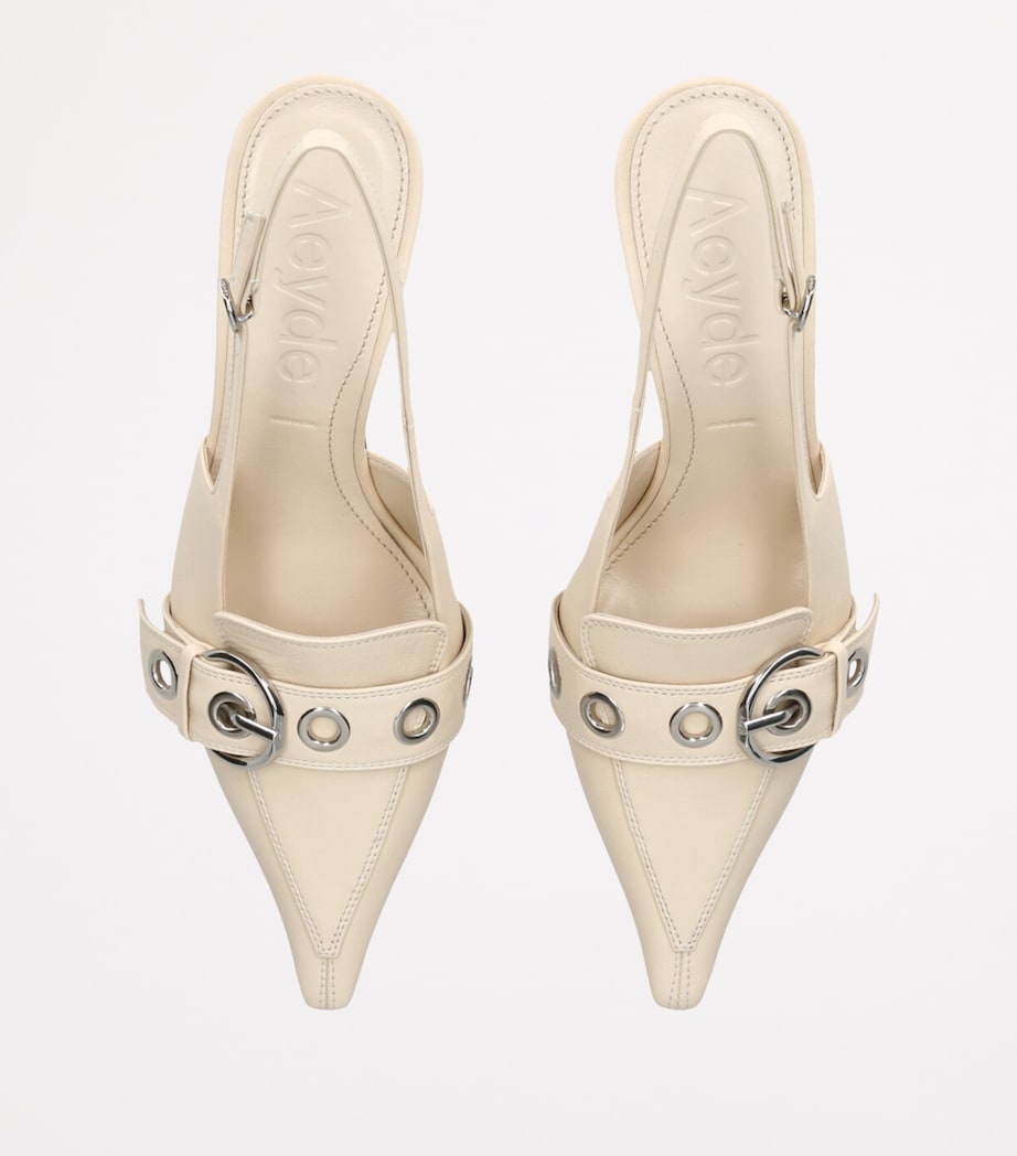 Leather Tara Slingbacks 75 CREAM Image 6