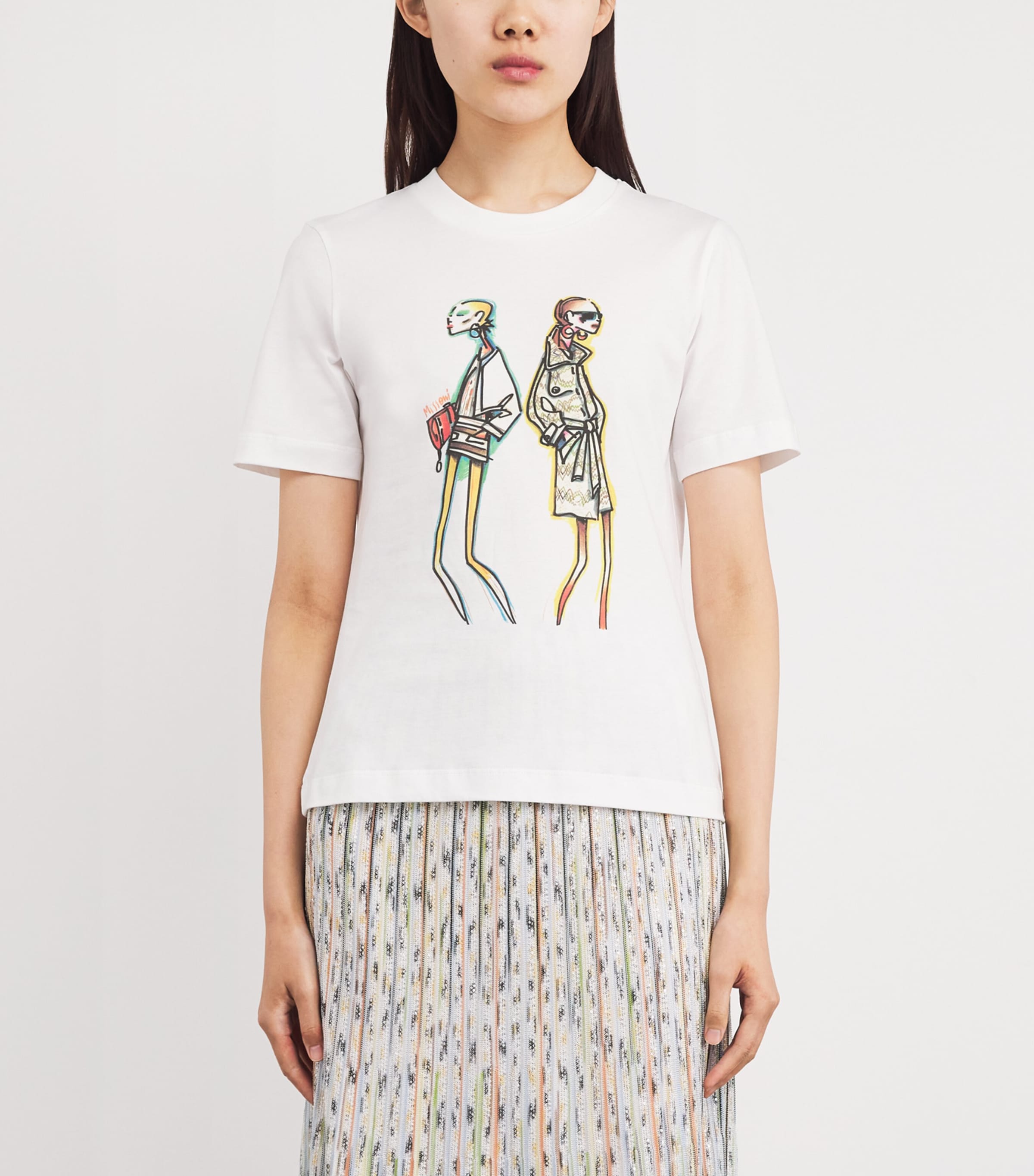 Cotton Graphic Print T-Shirt SMSN7 WHITE WMN PRNT Image 3