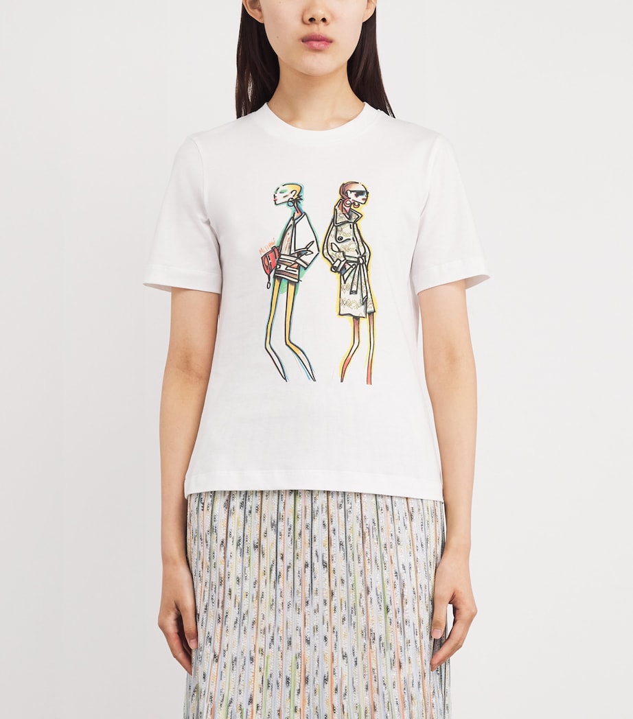 Cotton Graphic Print T-Shirt SMSN7 WHITE WMN PRNT Image 3