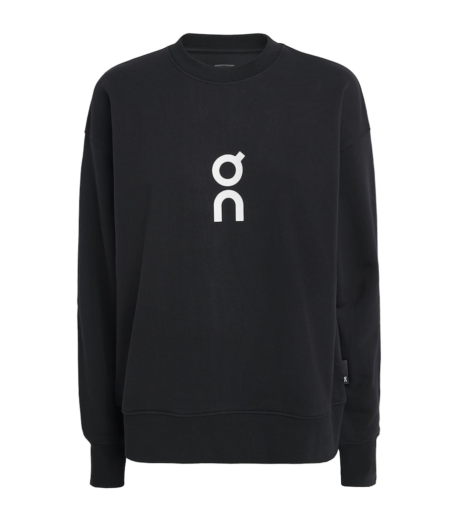 Cotton-Blend Club Crew Sweatshirt BLACK Image 1