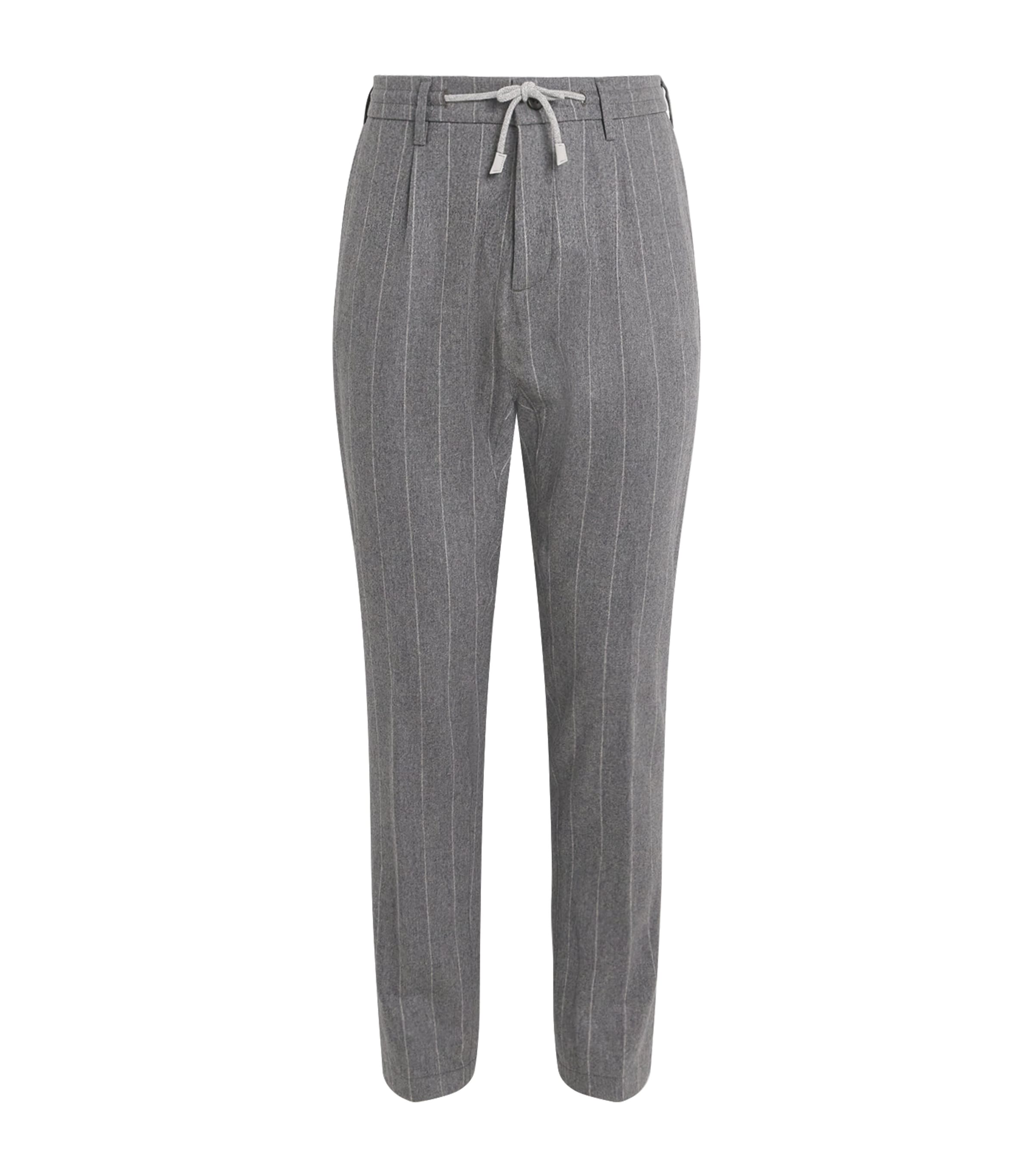 Pinstripe Tailored Trousers GRIGIO MEDIO MELANGE Image 1