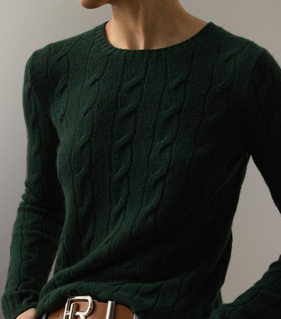 Cashmere Cable-Knit Sweater DARK RACING GREEN Image 4