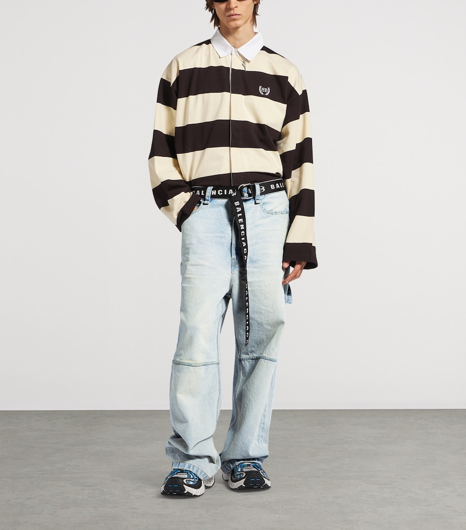 Balenciaga Mens Belted Wide-Leg Jeans Image 2