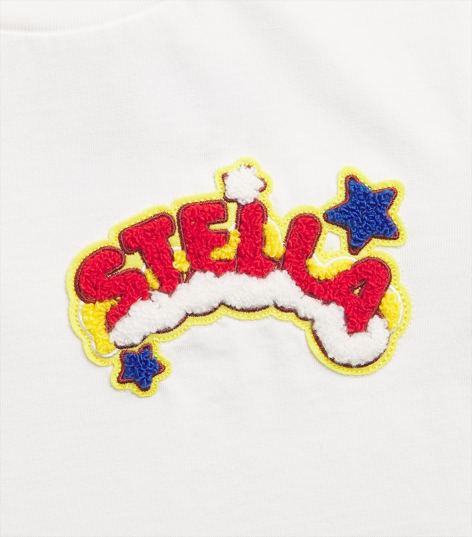 Stella McCartney Kids Cotton Logo-Appliqué T-Shirt (3-14 Years) Ivory Image 4