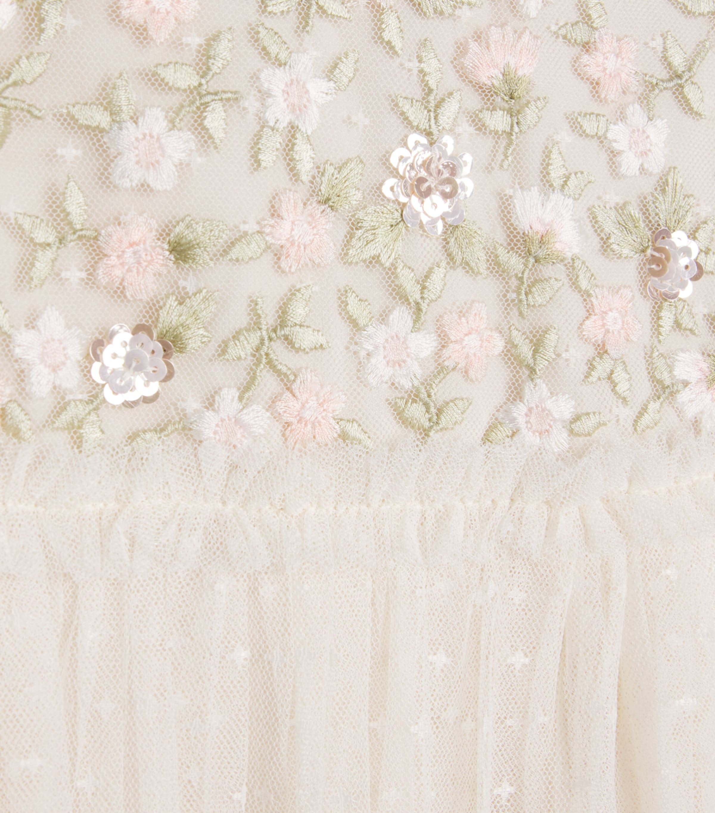 Needle & Thread Tulle Meadow Ditsy Dress (8-12 Years) Cream/peach Image 3