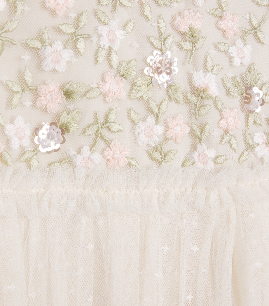 Needle & Thread Tulle Meadow Ditsy Dress (8-12 Years) Cream/peach Image 3
