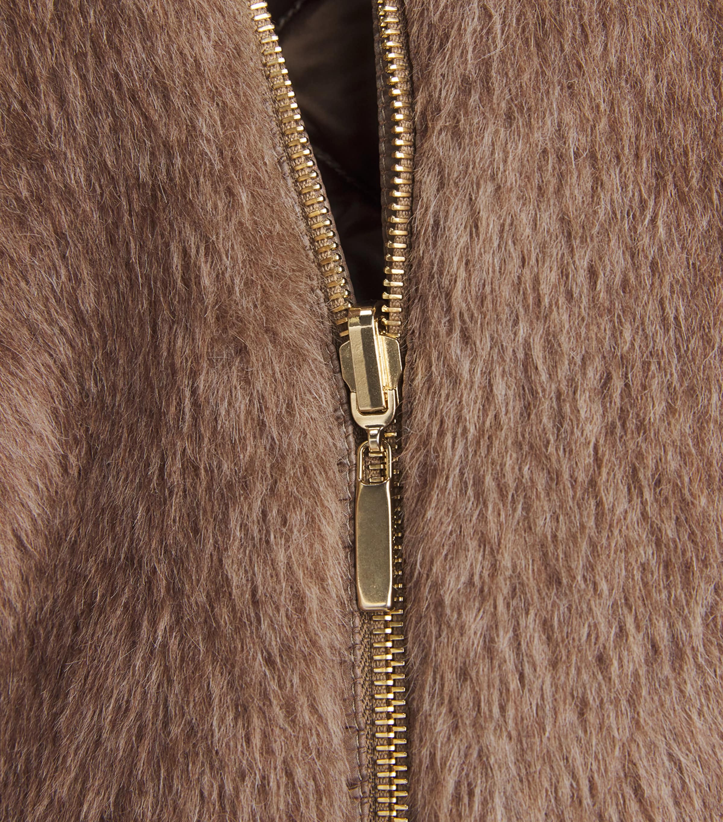 Down, Faux Fur and Water-Repellent Reversible Jacket BROWN Image 5